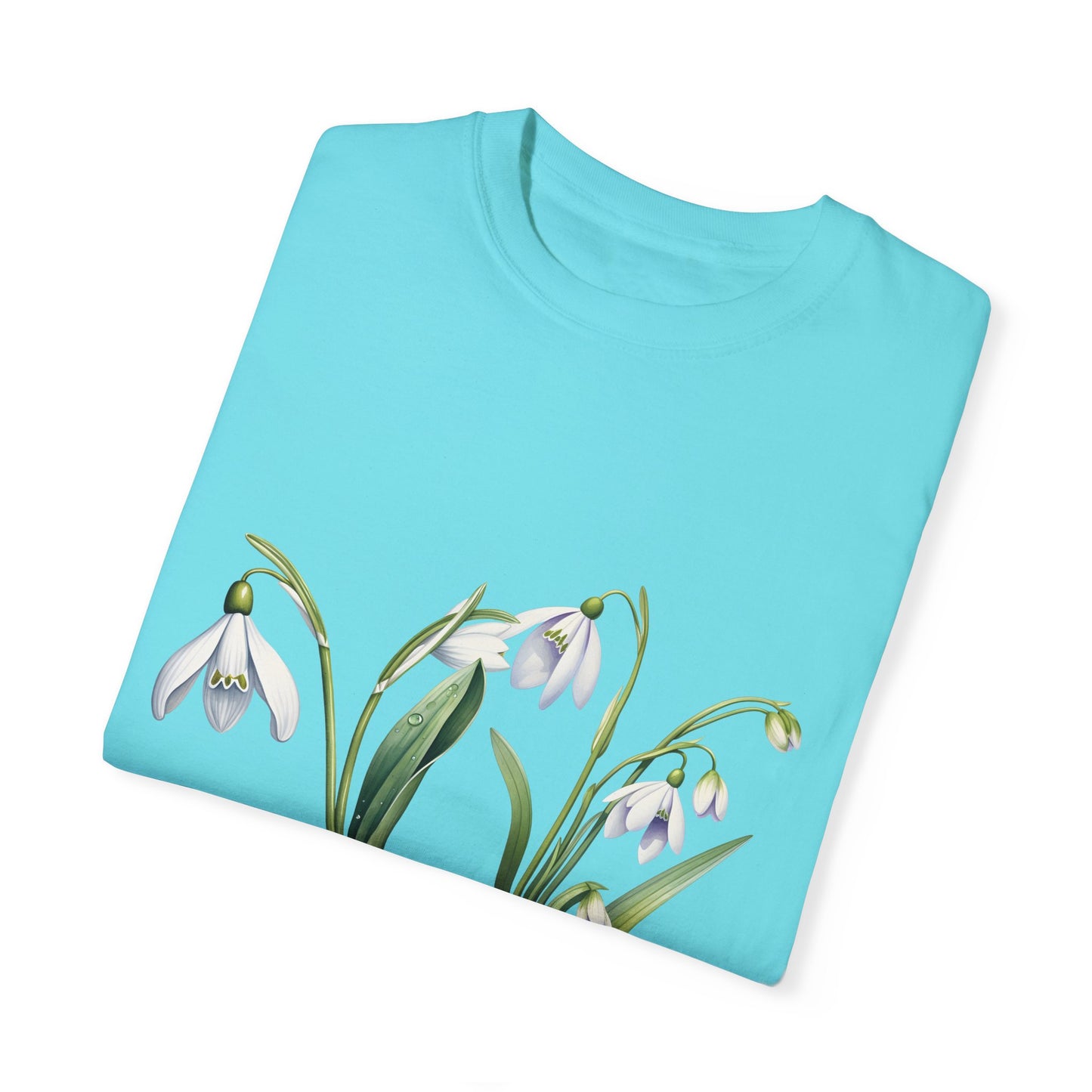 January Birth Flower "Snowdrop" - Unisex Garment-Dyed T-shirt