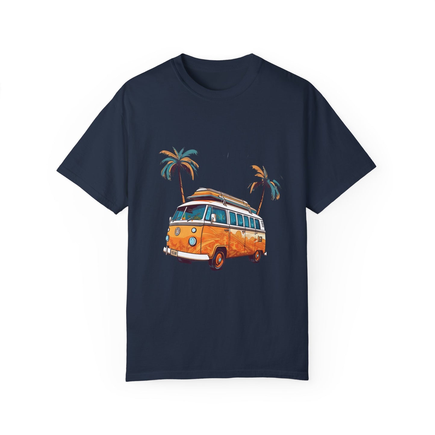 Retro Surf Van: Unisex Garment-Dyed T-shirt