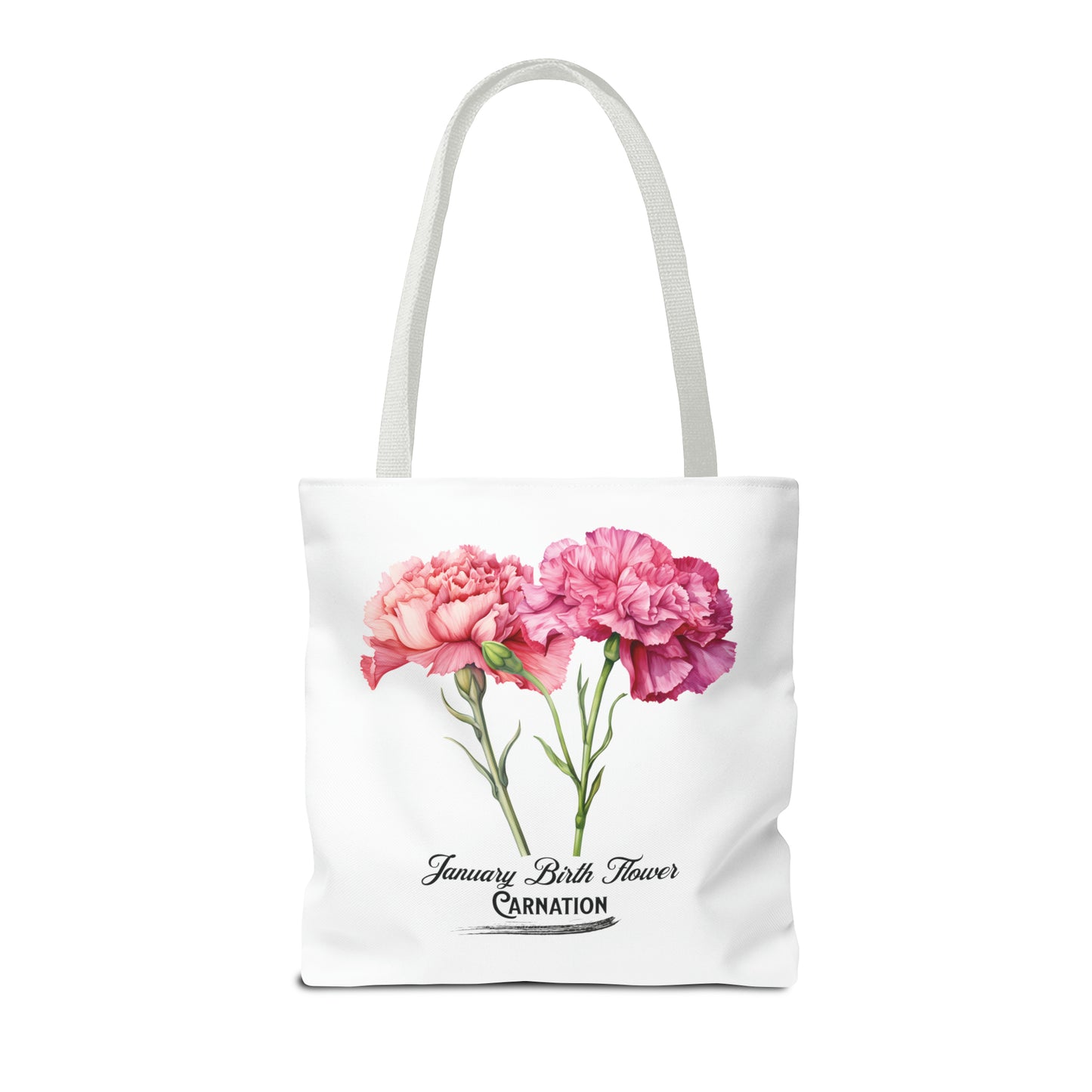 January Birth Flower: Carnation - Tote Bag (AOP)