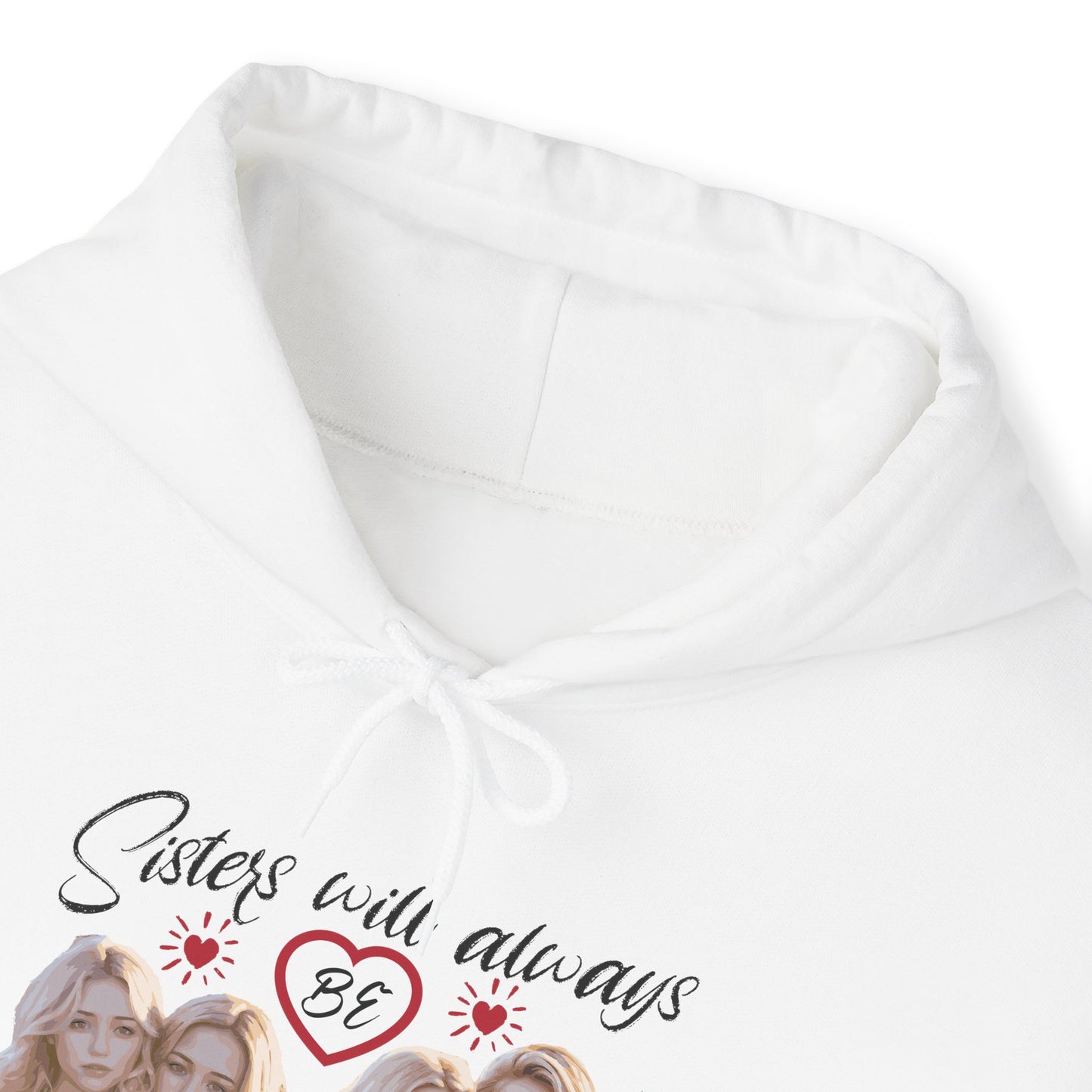 Sisters will always be connected by hearts - Unisex Heavy Blend™ Hooded Sweatshirt