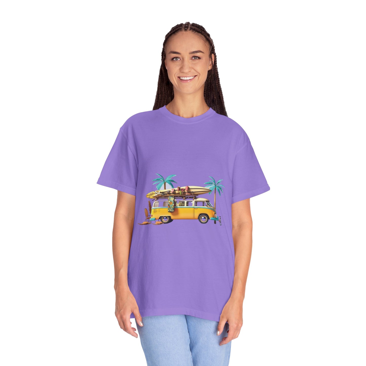 Retro Surf Van: Unisex Garment-Dyed T-shirt