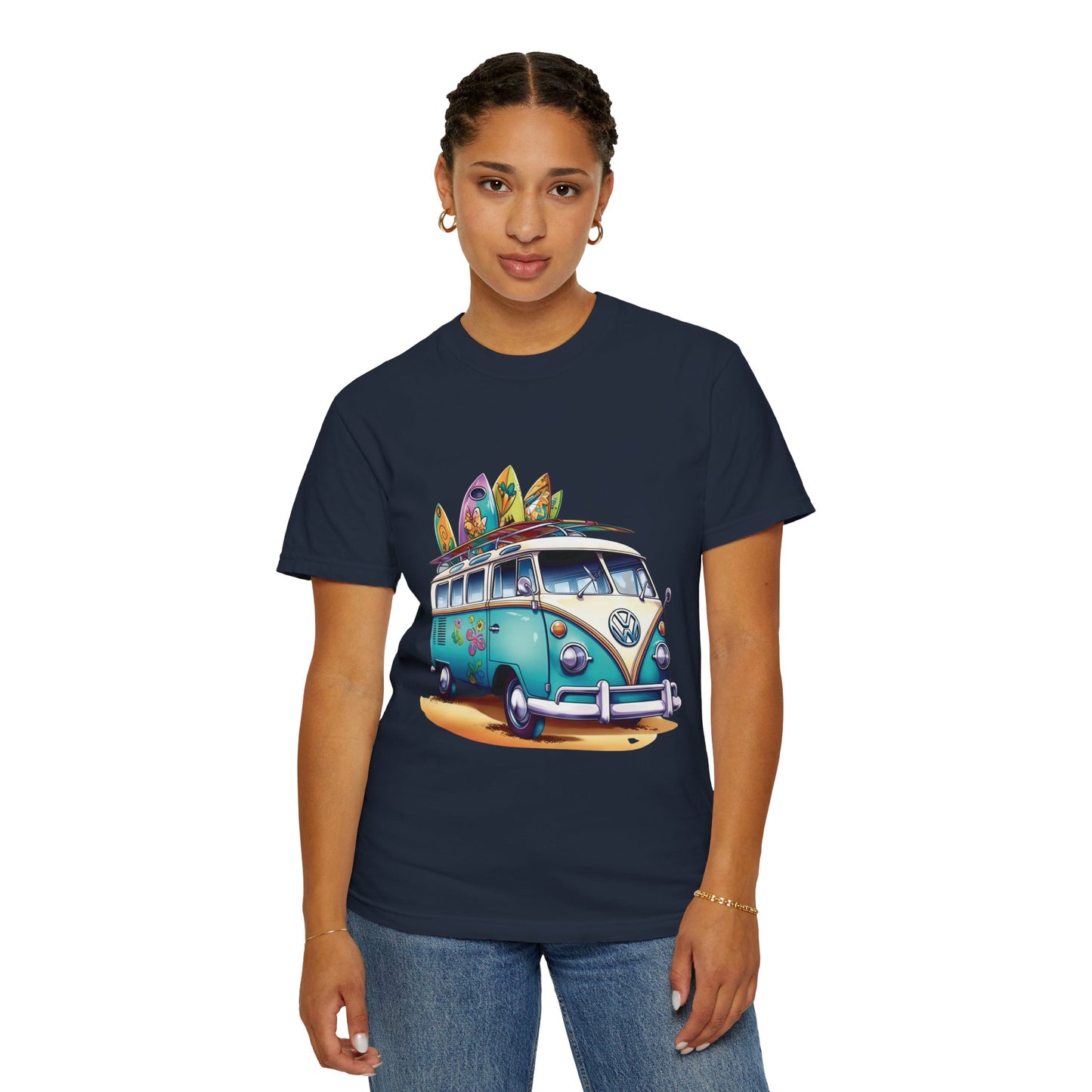 Retro Surf Van: Unisex Garment-Dyed T-shirt