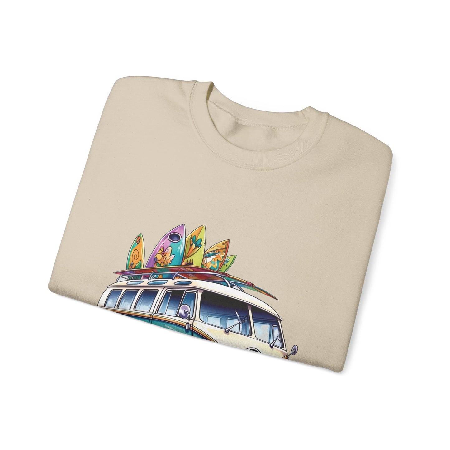 Retro Surf Van - Unisex Heavy Blend™ Crewneck Sweatshirt