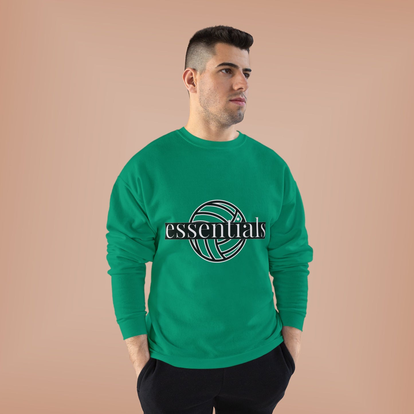 Unisex Eco-Friendly Volleyball Sweatshirt, Casual Sportswear for Athletes, Great for Gifts, Team Spiritwear, Eco-Conscious Fashion