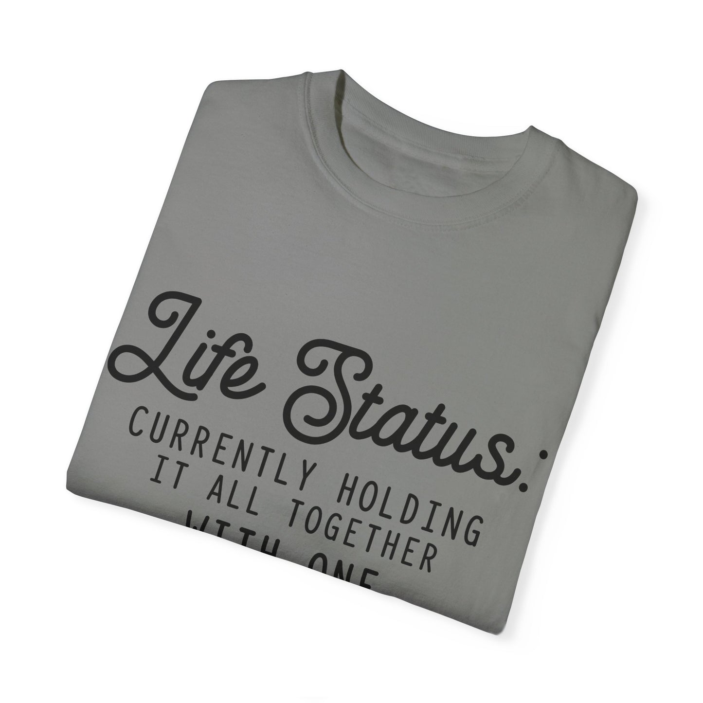 Life status currently holding - Unisex Garment-Dyed T-shirt