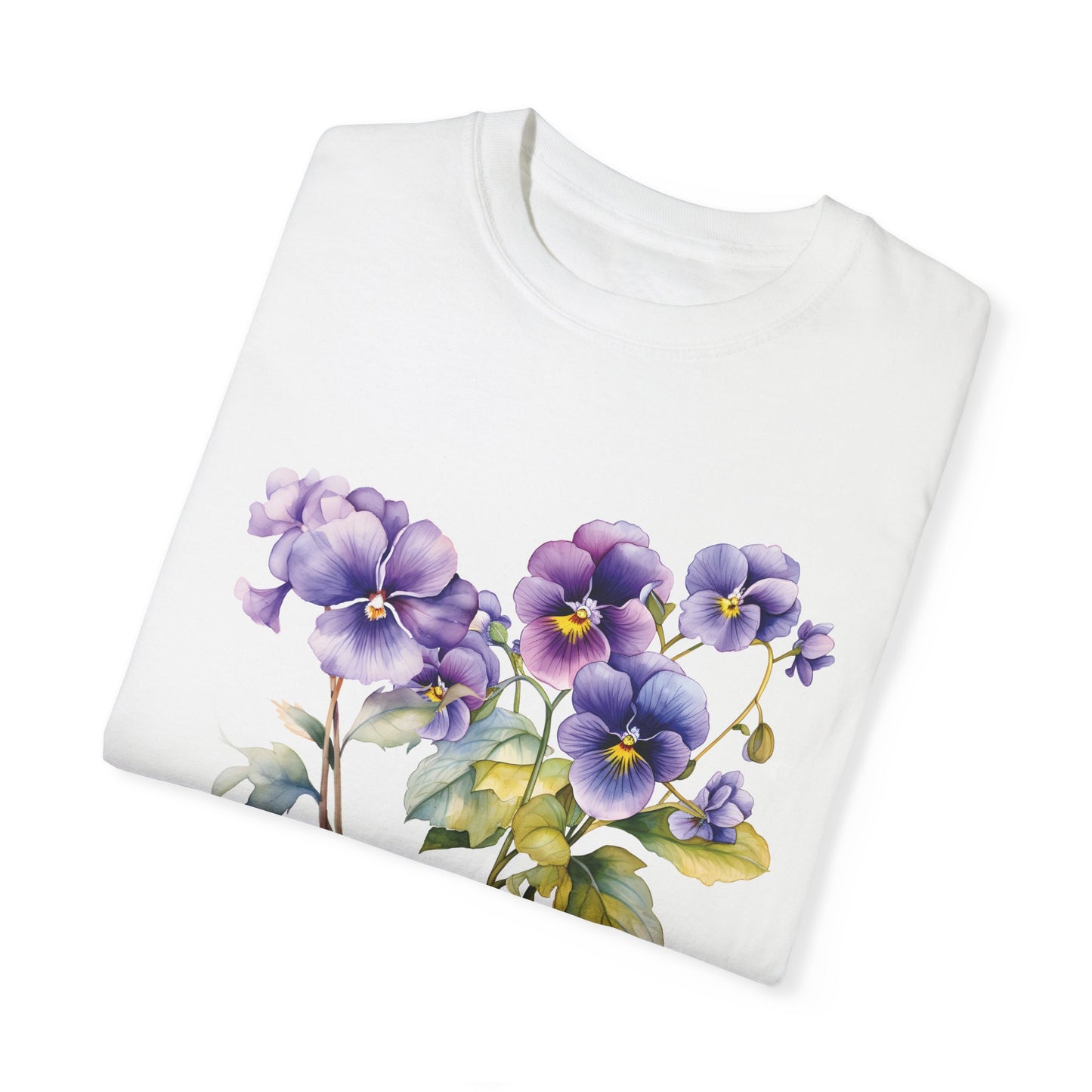 February Birth Flower "Violet" - Unisex Garment-Dyed T-shirt