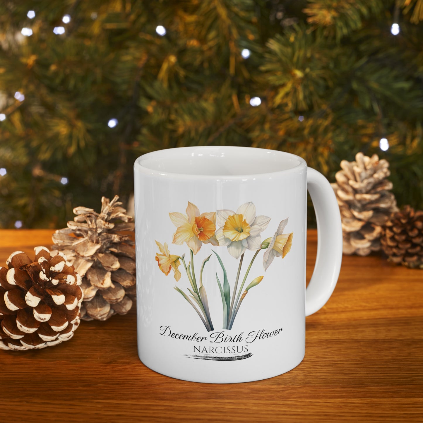 December Birth Flower (Narcissus): Ceramic Mug 11oz