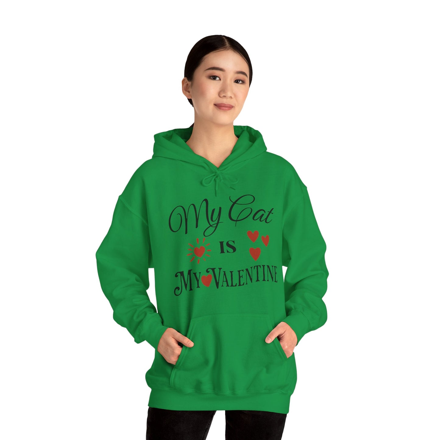 My Cat Is My Valentine - Unisex Heavy Blend™ Hooded Sweatshirt