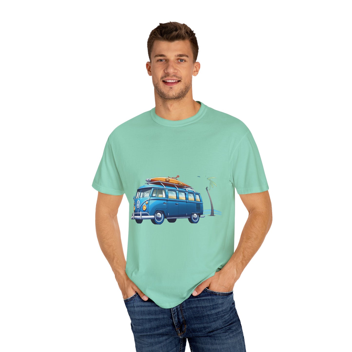 Retro Surf Van: Unisex Garment-Dyed T-shirt