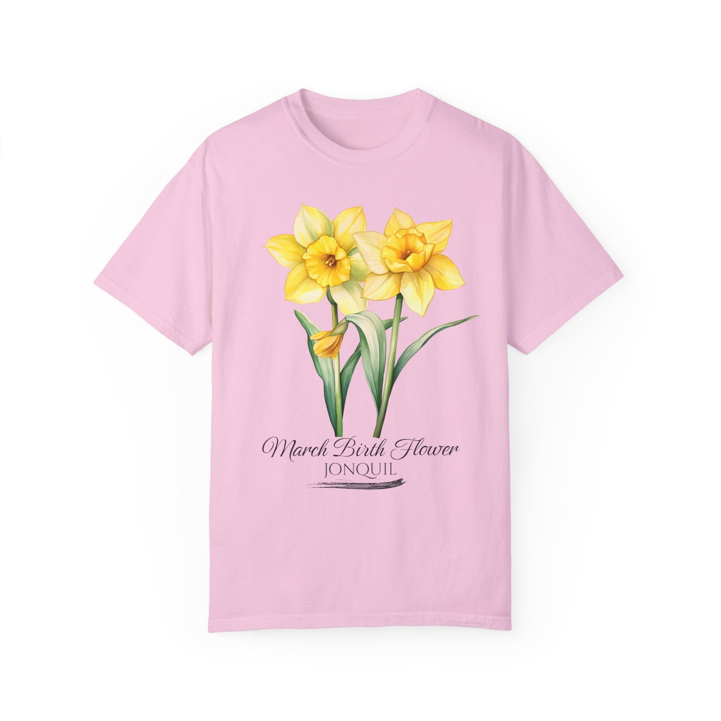 March Birth Flower "Jonquil" - Unisex Garment-Dyed T-shirt