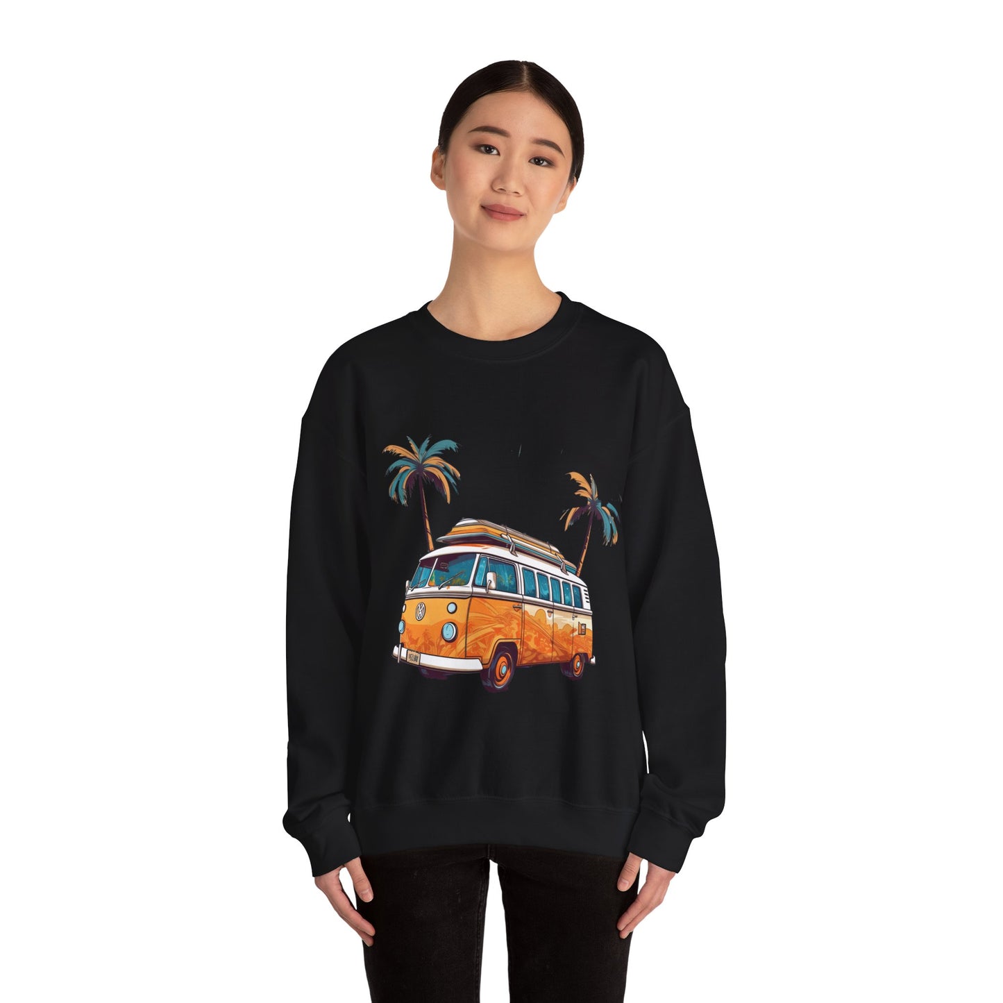 Retro Surf Van - Unisex Heavy Blend™ Crewneck Sweatshirt