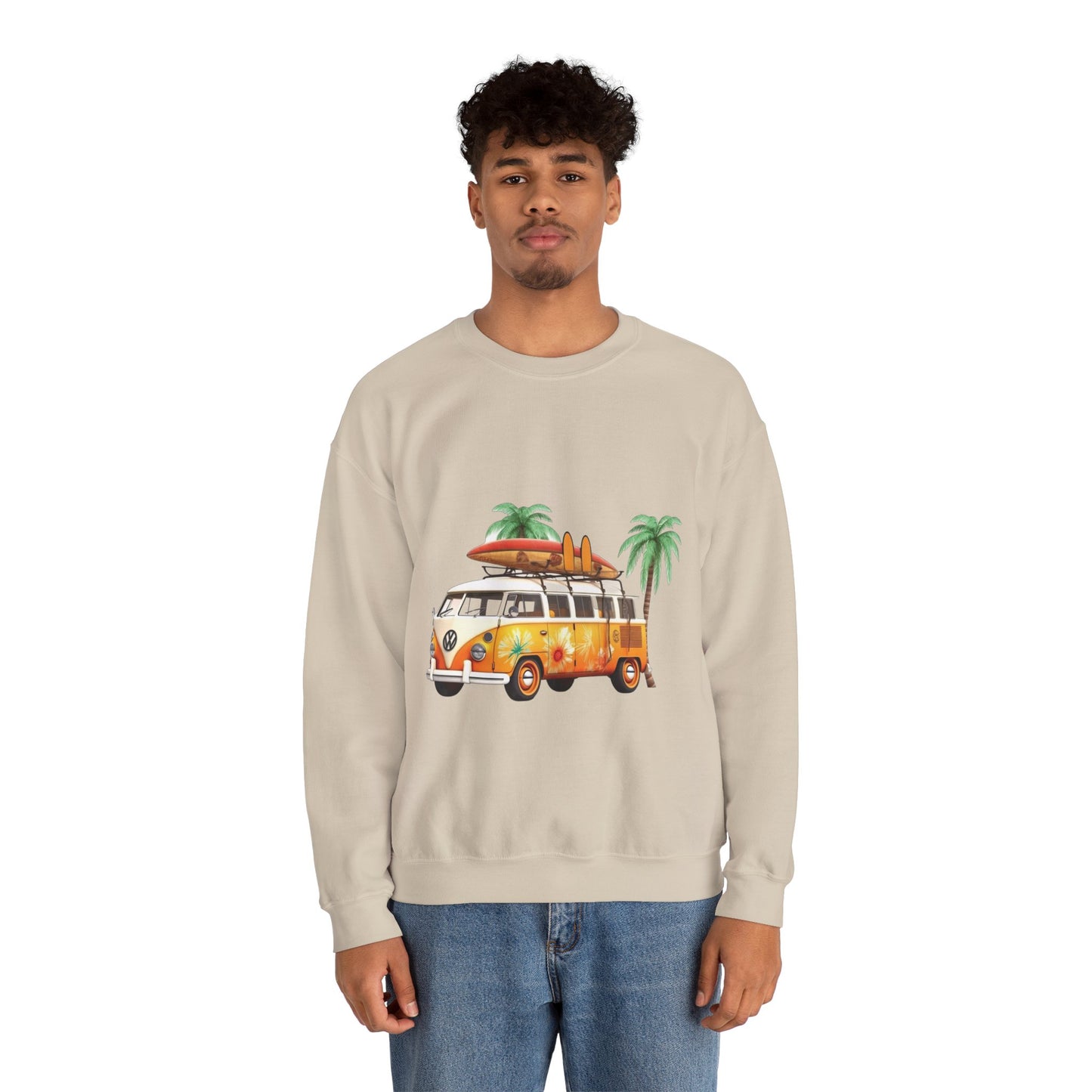 Retro Surf Van - Unisex Heavy Blend™ Crewneck Sweatshirt