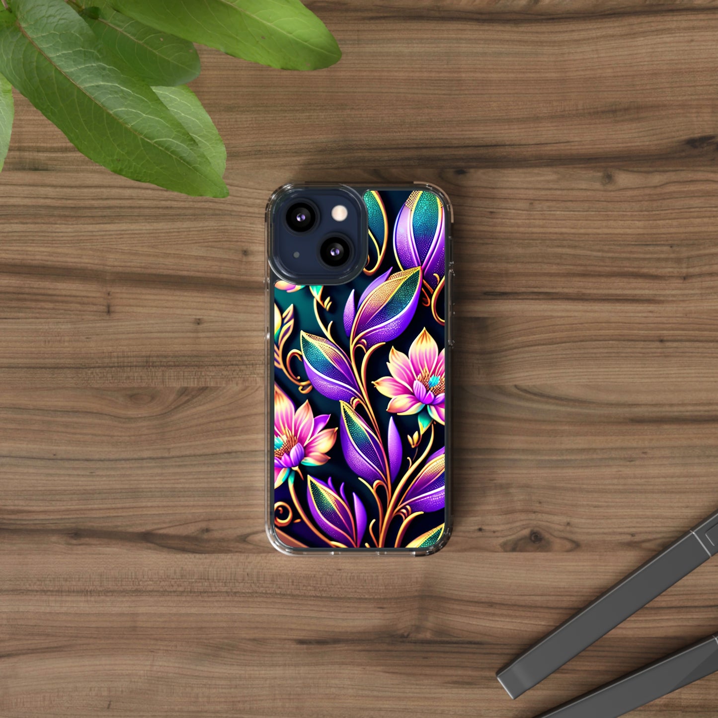 Clear Phone Cases: Fantasy Flower