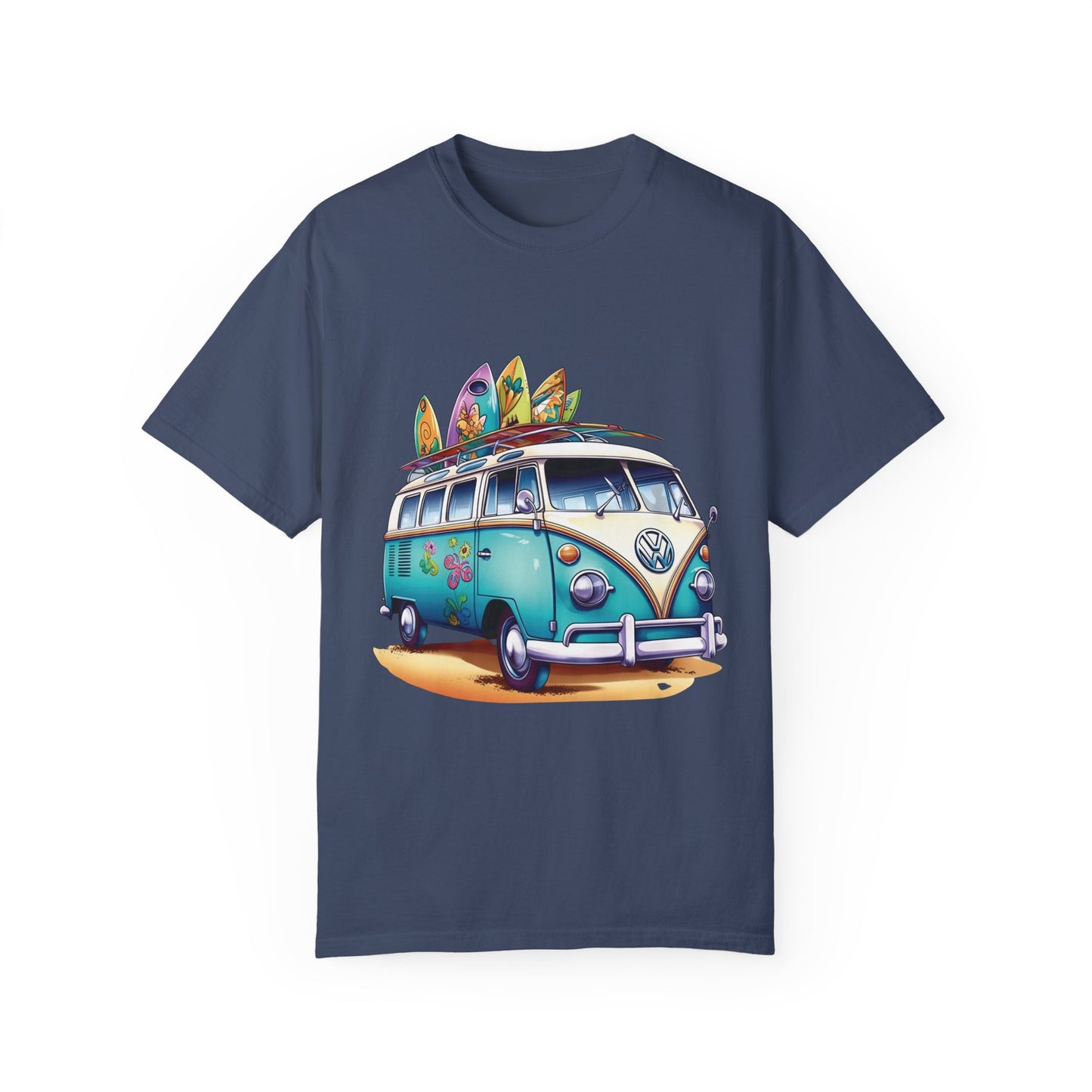 Retro Surf Van: Unisex Garment-Dyed T-shirt