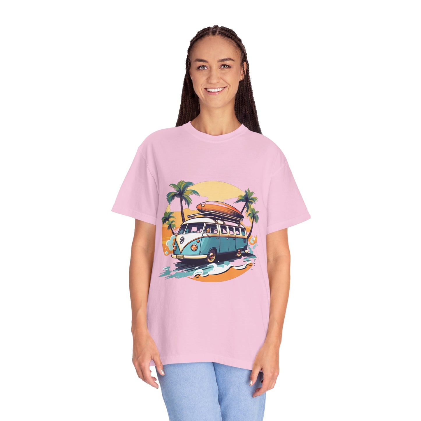 Retro Surf Van: Unisex Garment-Dyed T-shirt