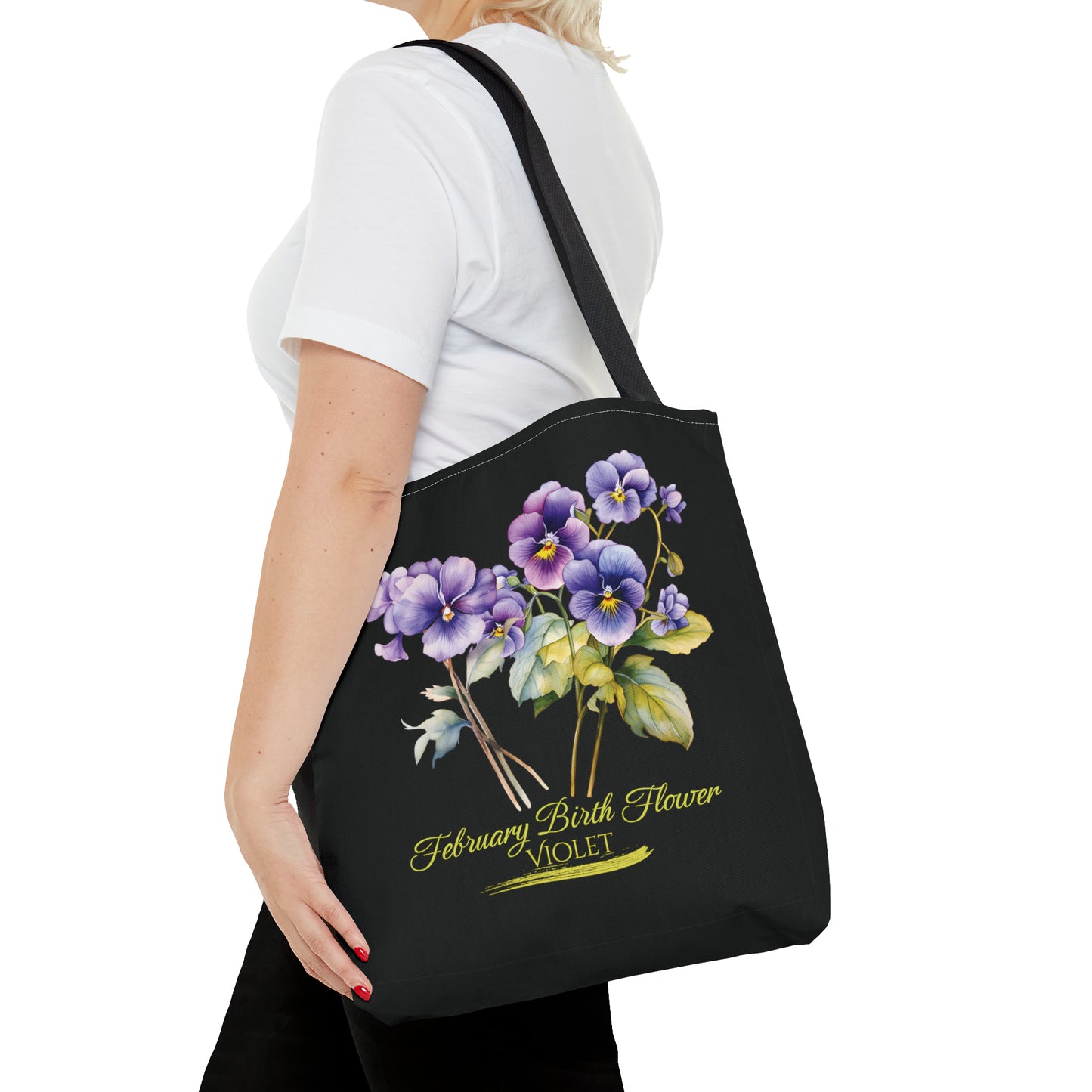 February Birth Flower: Violet - Tote Bag (AOP)