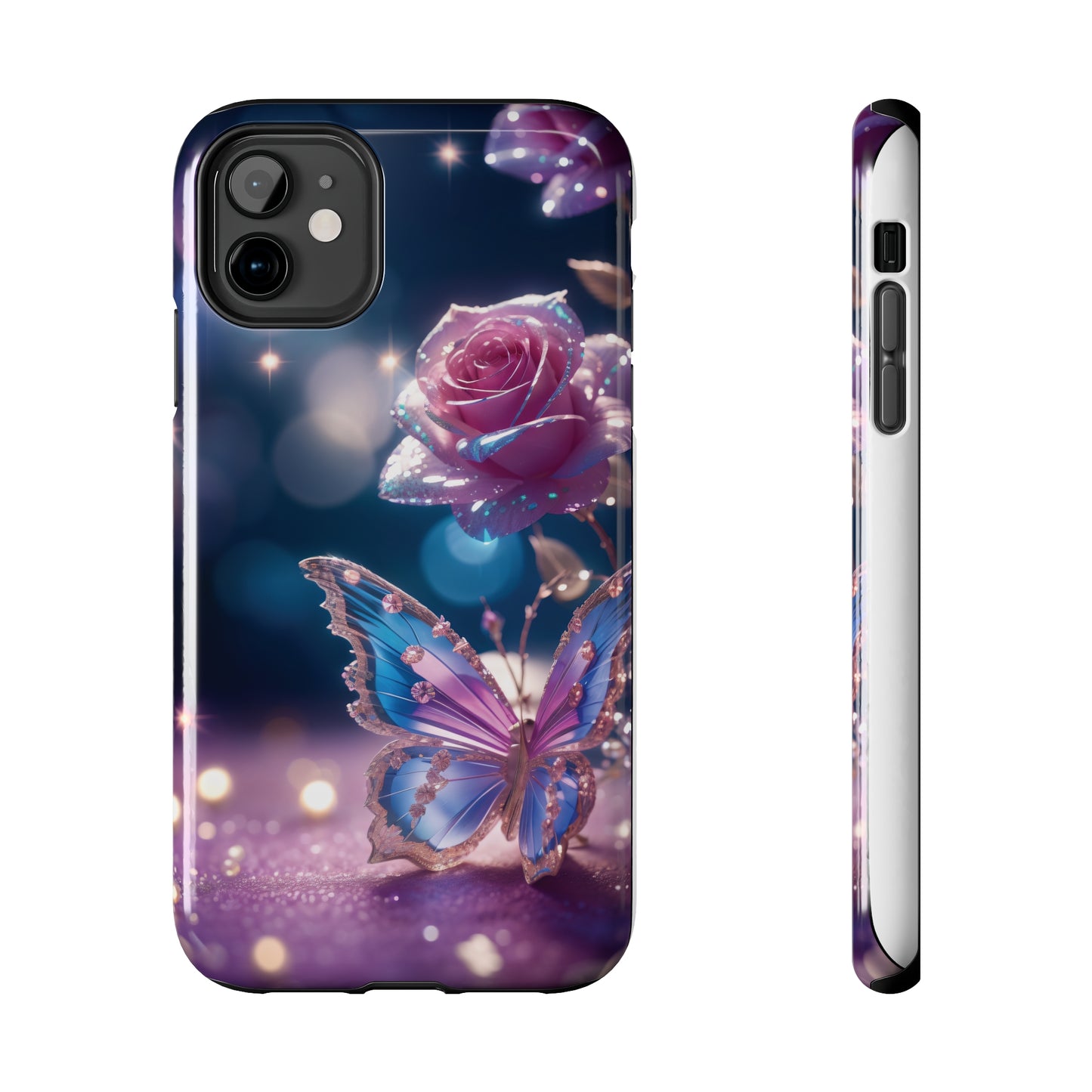 Tough Phone Cases: Fantasy butterfly and roses