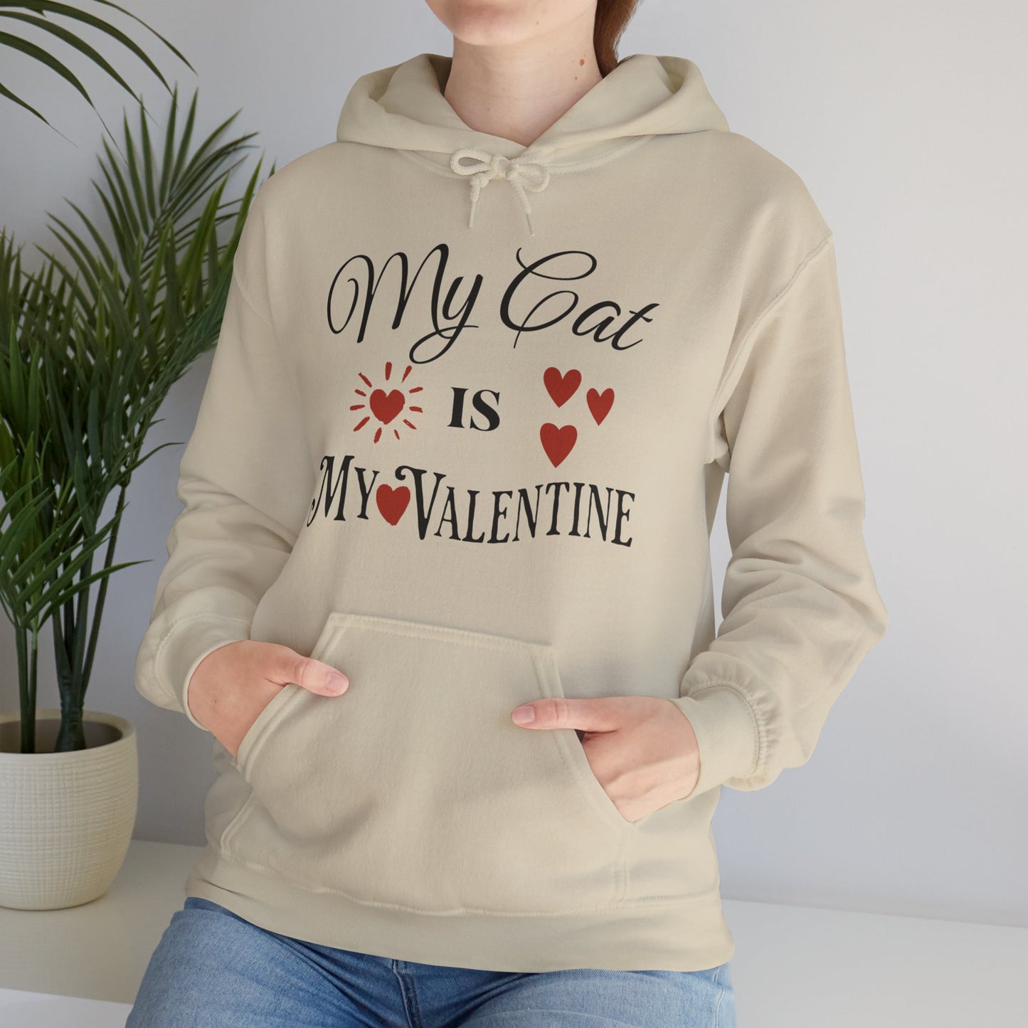 My Cat Is My Valentine - Unisex Heavy Blend™ Hooded Sweatshirt