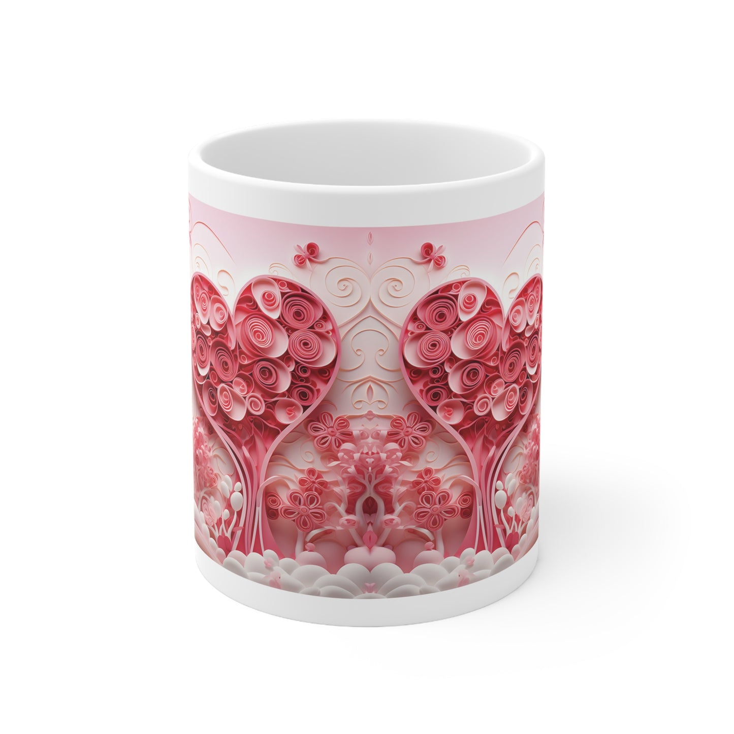 Valentine's two fantasy hearts: Ceramic Mug 11oz