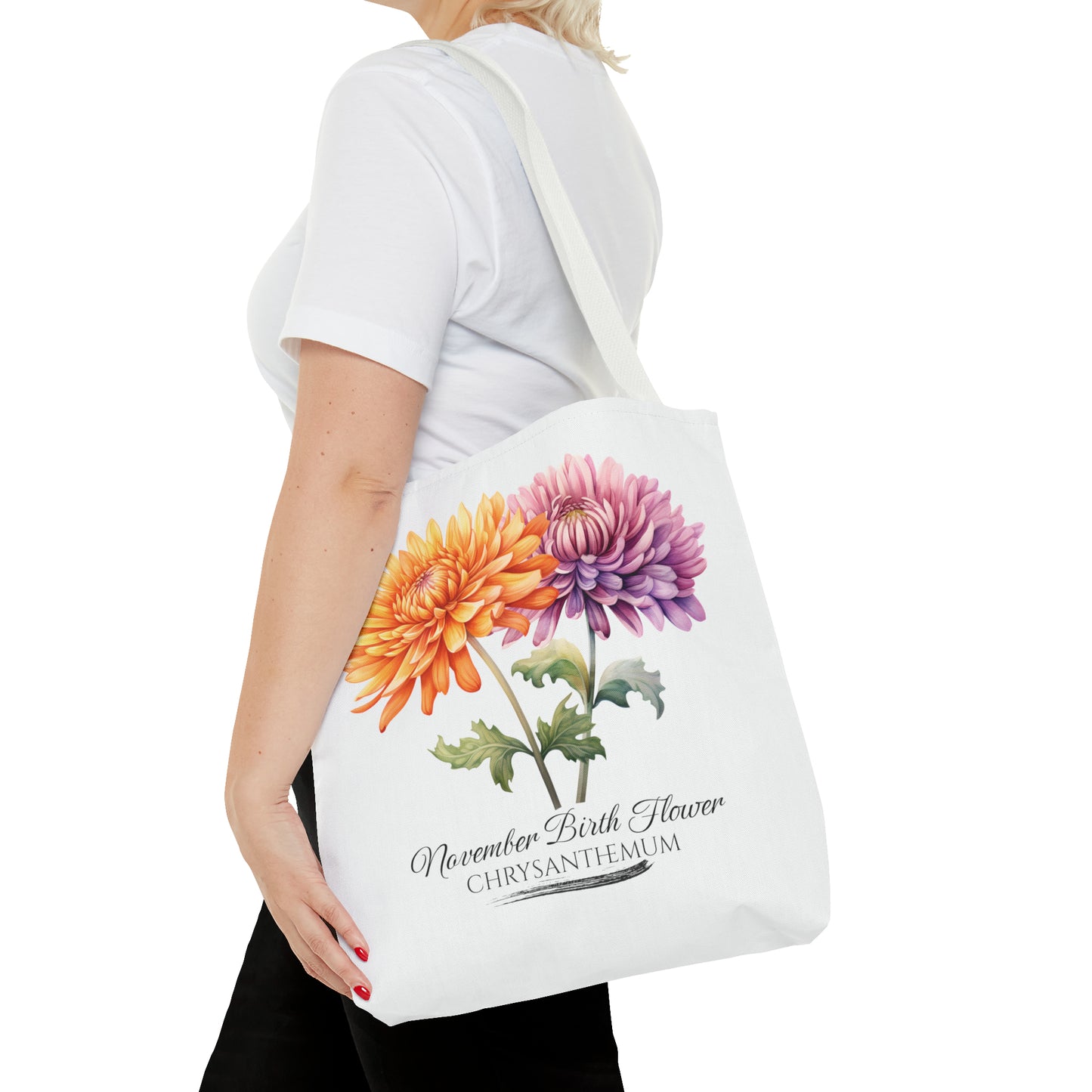 November Birth Flower: Chrysanthemum - Tote Bag (AOP)