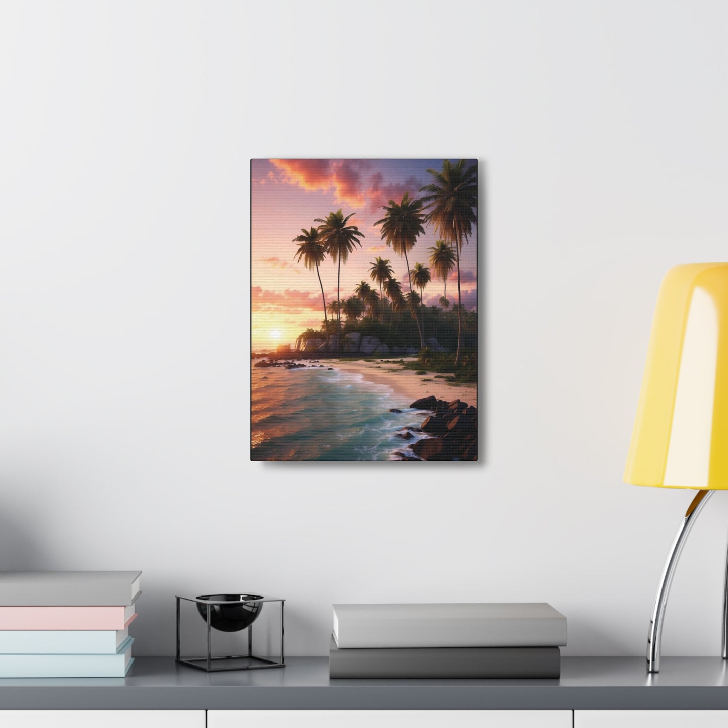 Sunset Over the Ocean Shores: Canvas Gallery Wraps