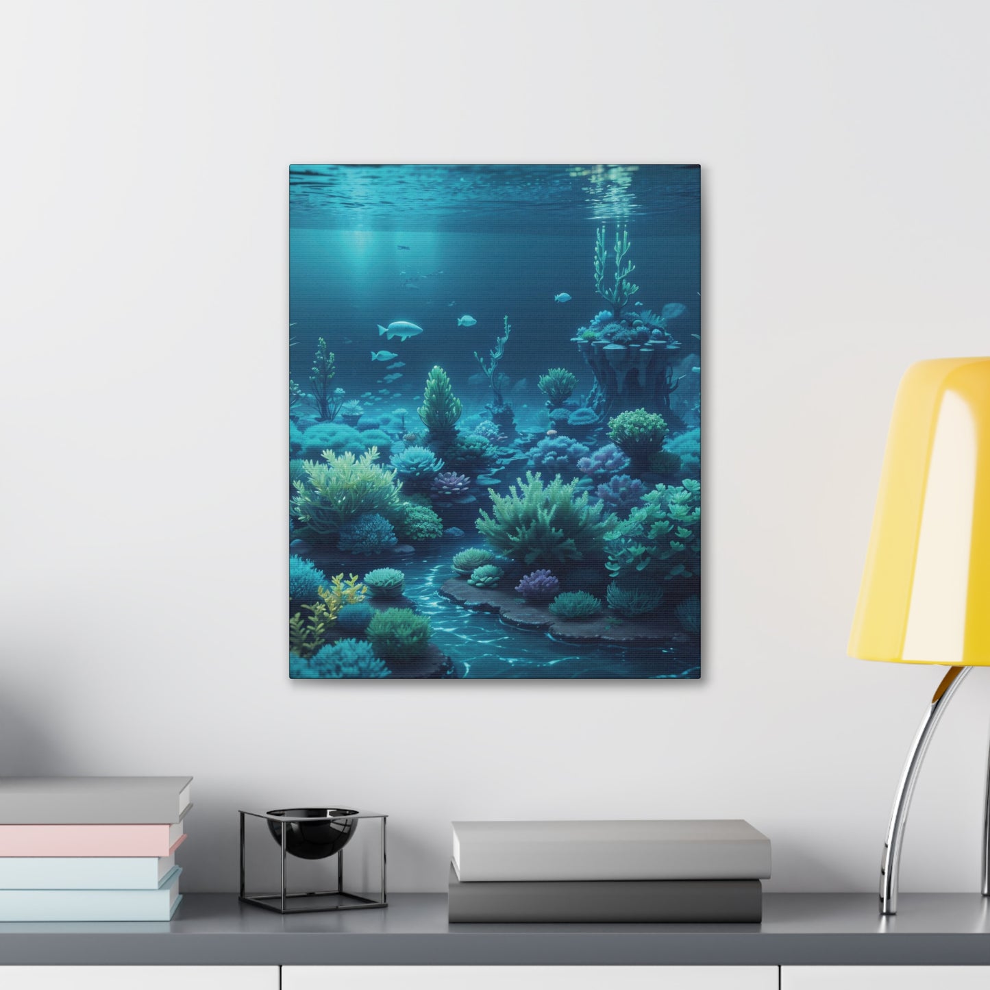 Under Sea Shark Coral Reef: Canvas Gallery Wraps