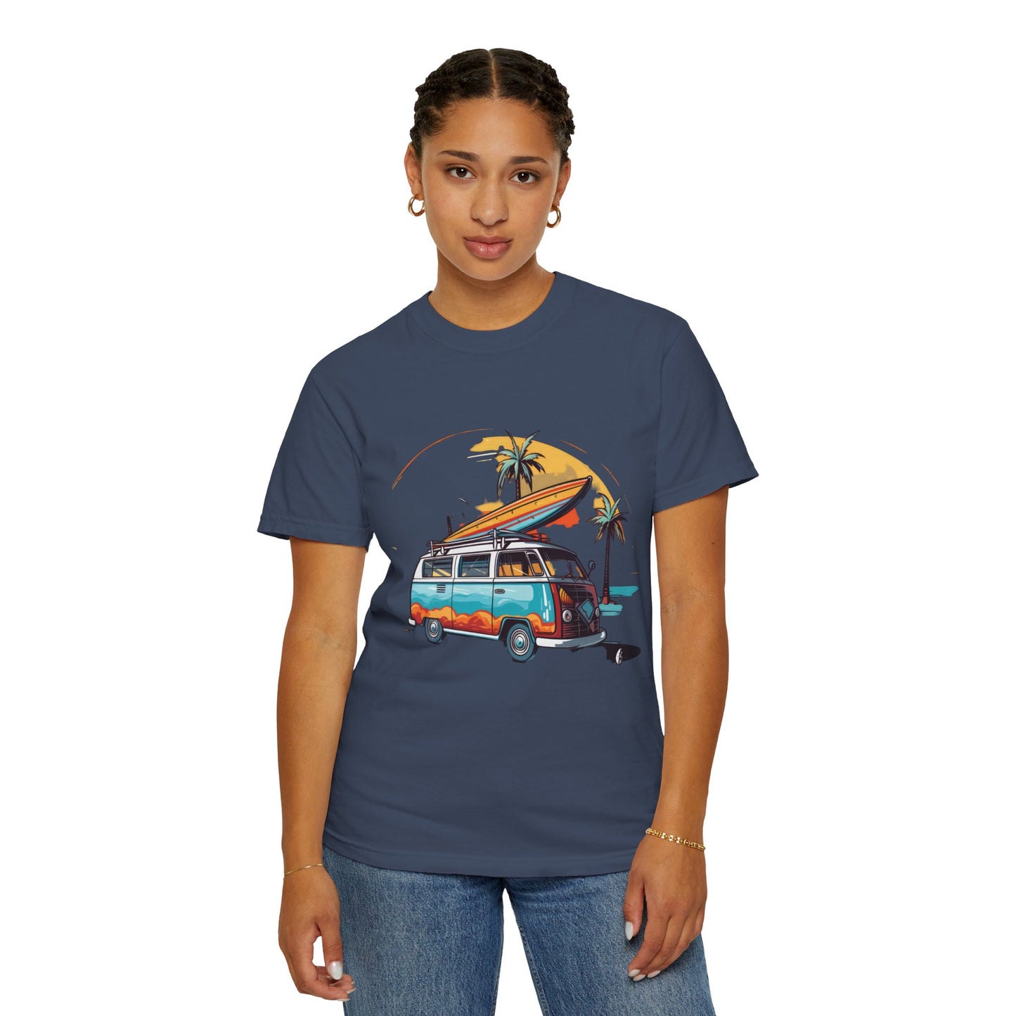 Retro Surf Van: Unisex Garment-Dyed T-shirt