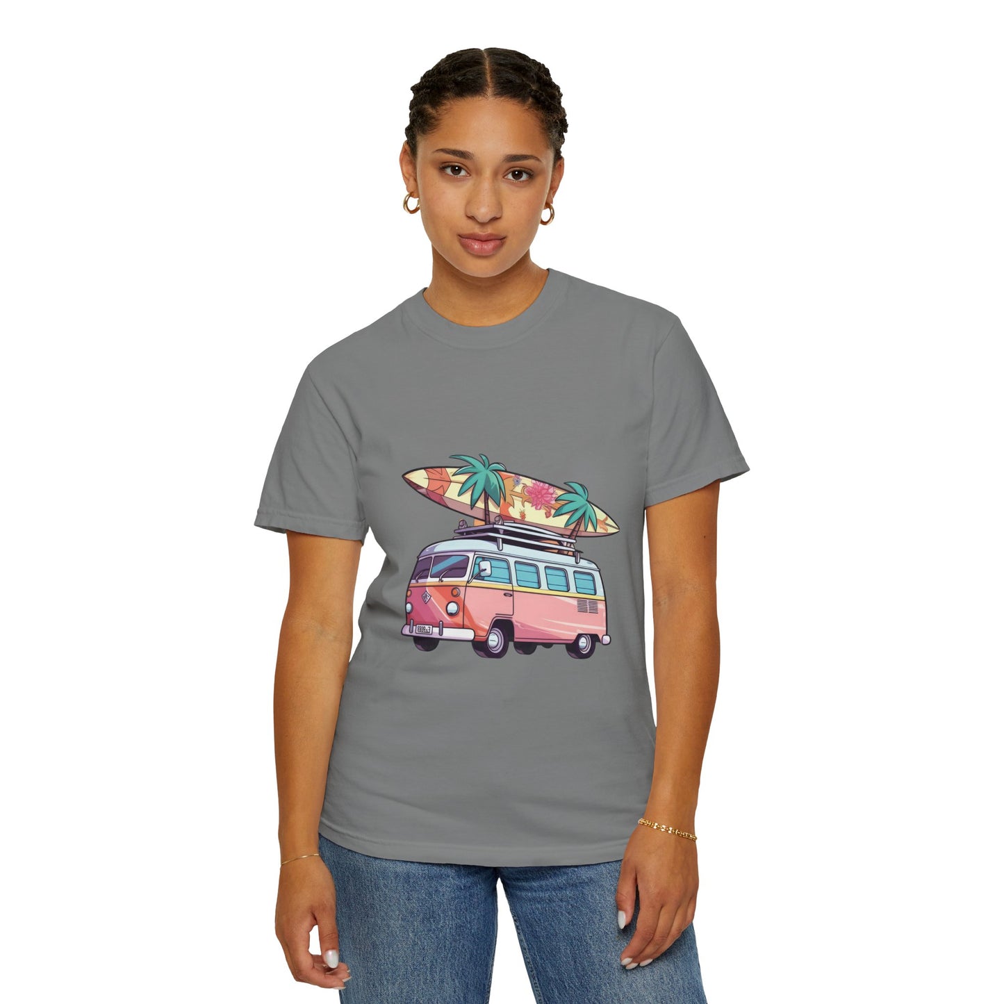 Retro Surf Van: Unisex Garment-Dyed T-shirt