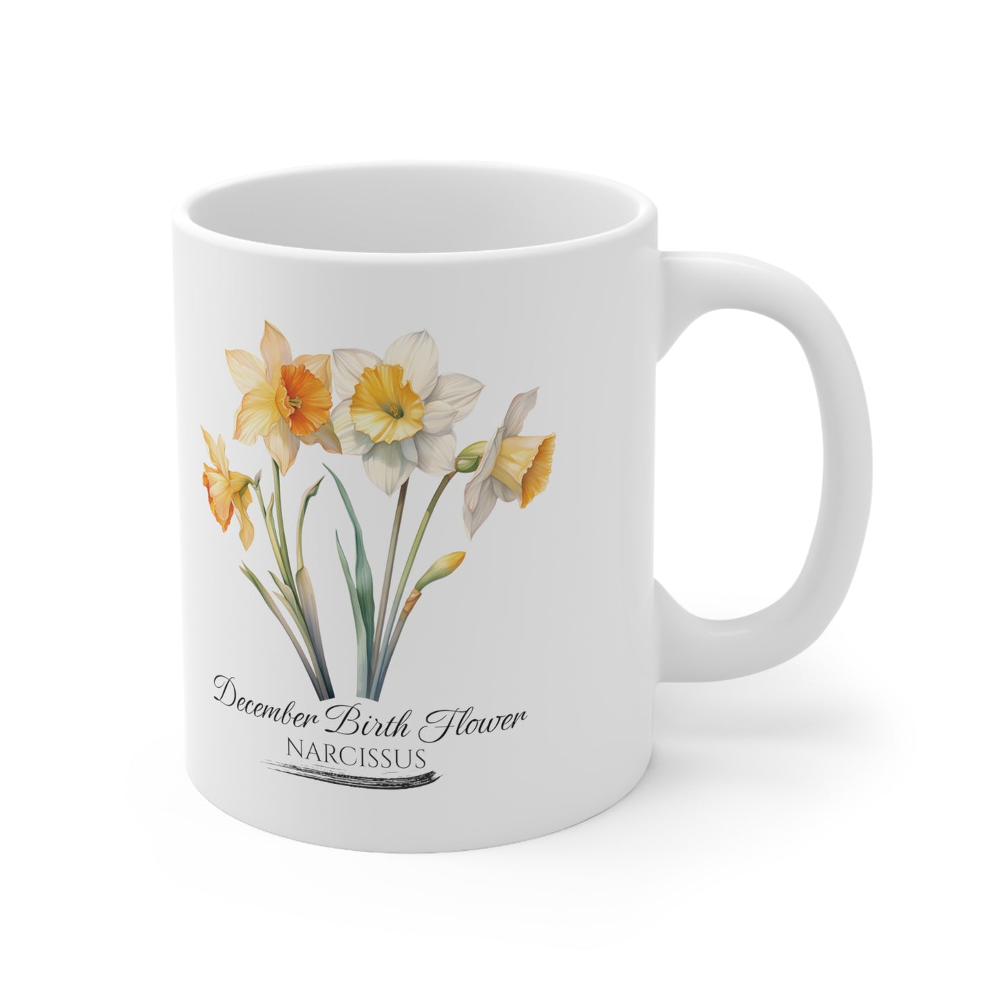 December Birth Flower (Narcissus): Ceramic Mug 11oz