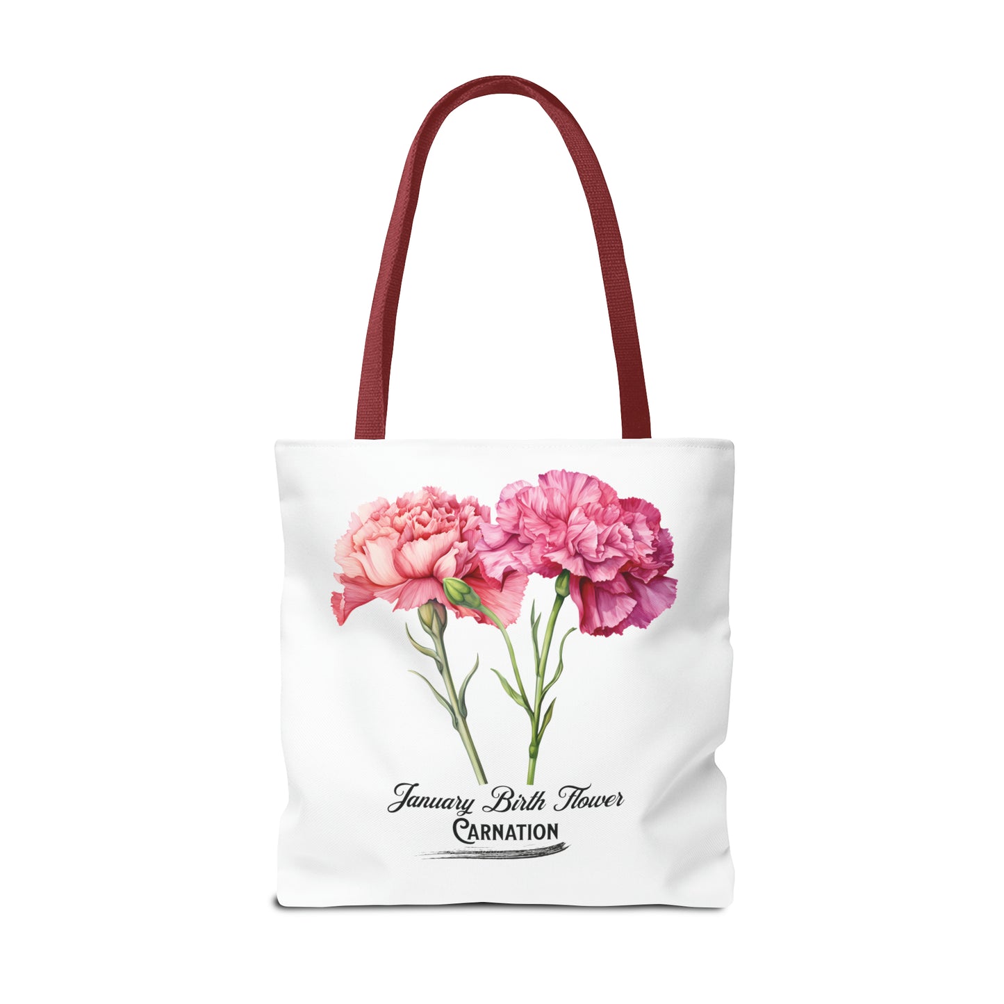 January Birth Flower: Carnation - Tote Bag (AOP)