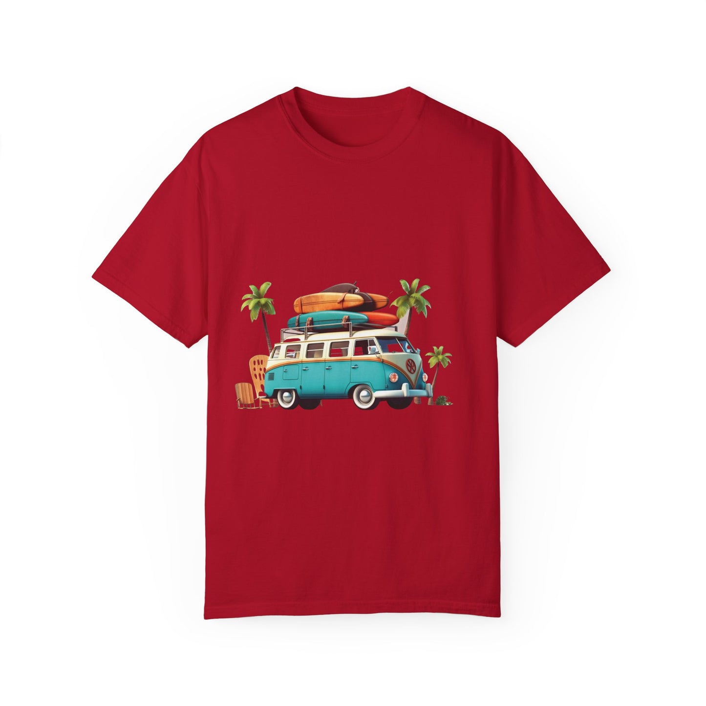 Retro Surf Van: Unisex Garment-Dyed T-shirt