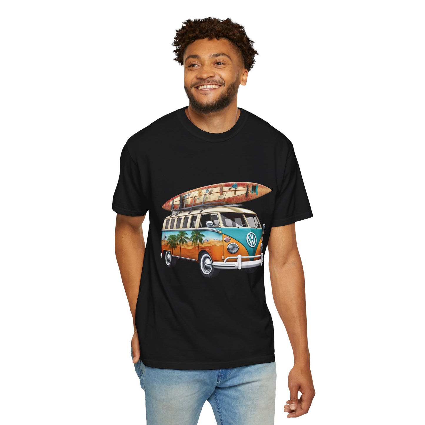 Retro Surf Van: Unisex Garment-Dyed T-shirt