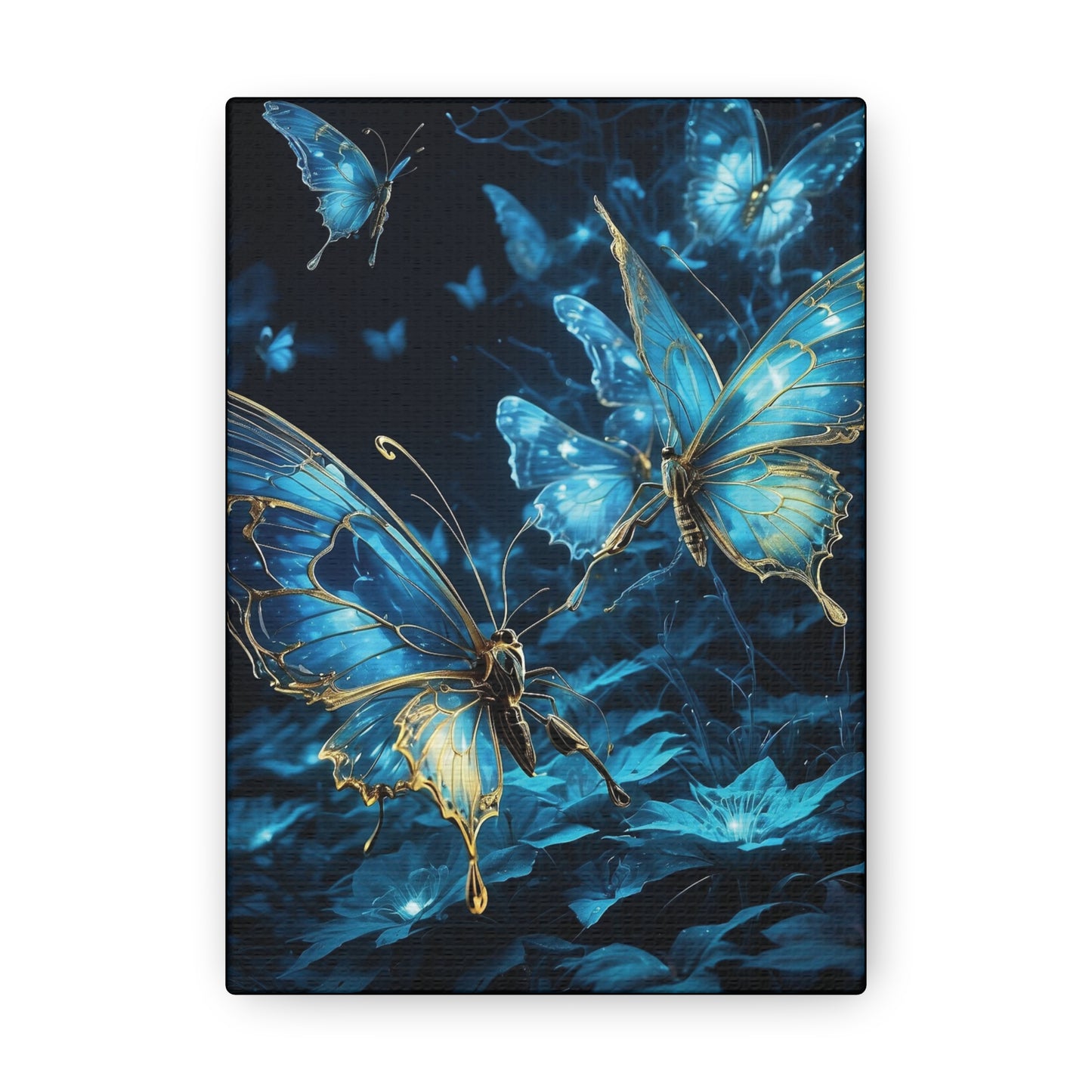 Beautiful butterfly glowing in the dark - Canvas Gallery Wraps