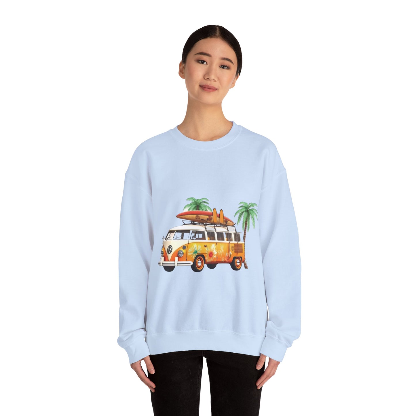 Retro Surf Van - Unisex Heavy Blend™ Crewneck Sweatshirt