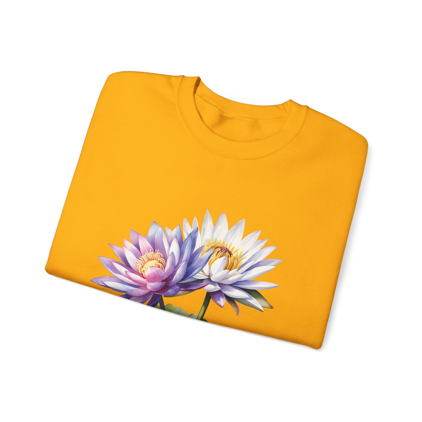 July Birth Flower (Water Lily) - Unisex Heavy Blend™ Crewneck Sweatshirt