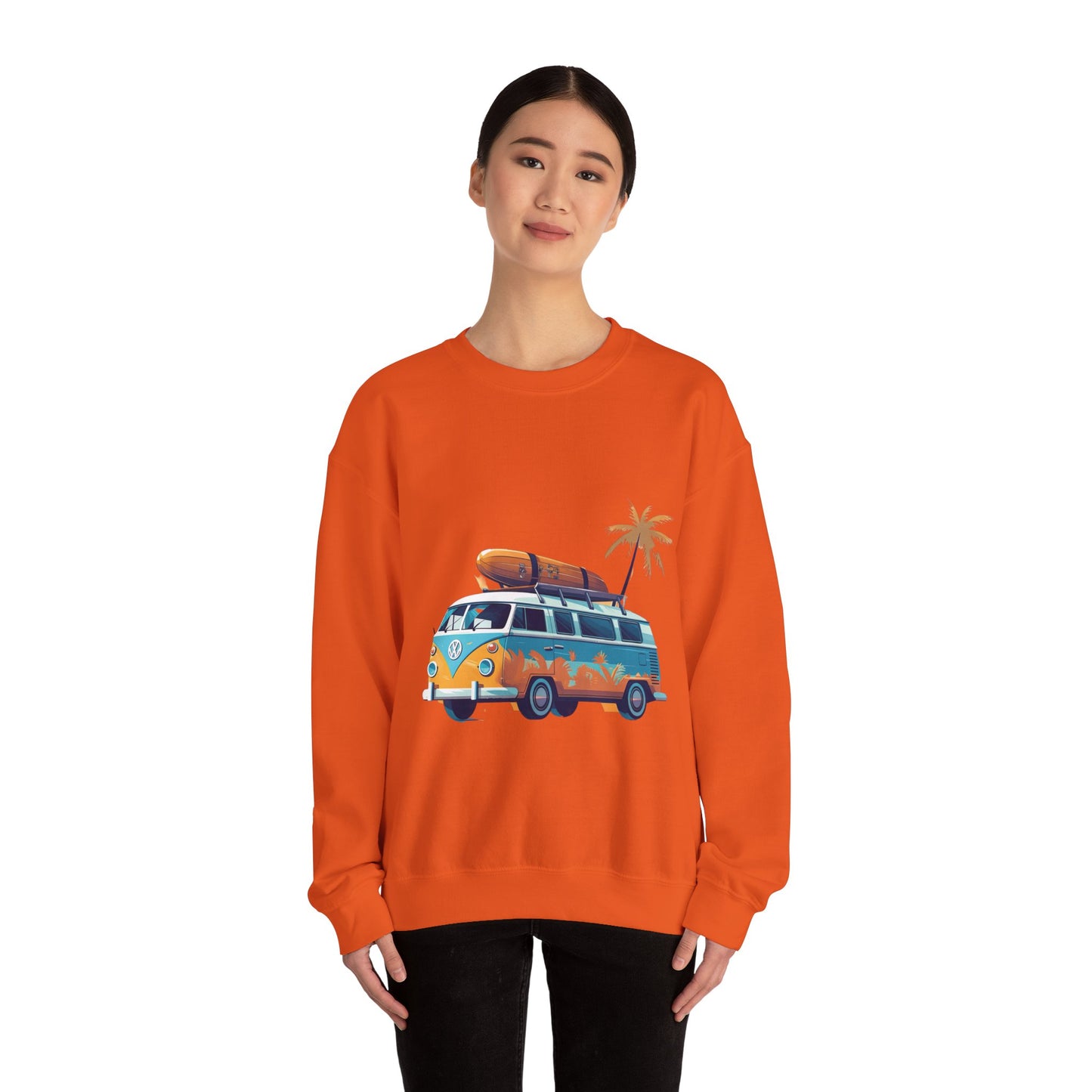 Retro Surf Van - Unisex Heavy Blend™ Crewneck Sweatshirt