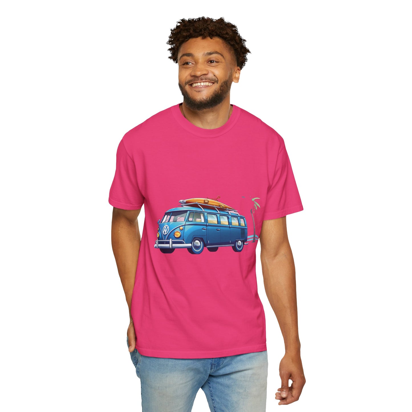 Retro Surf Van: Unisex Garment-Dyed T-shirt