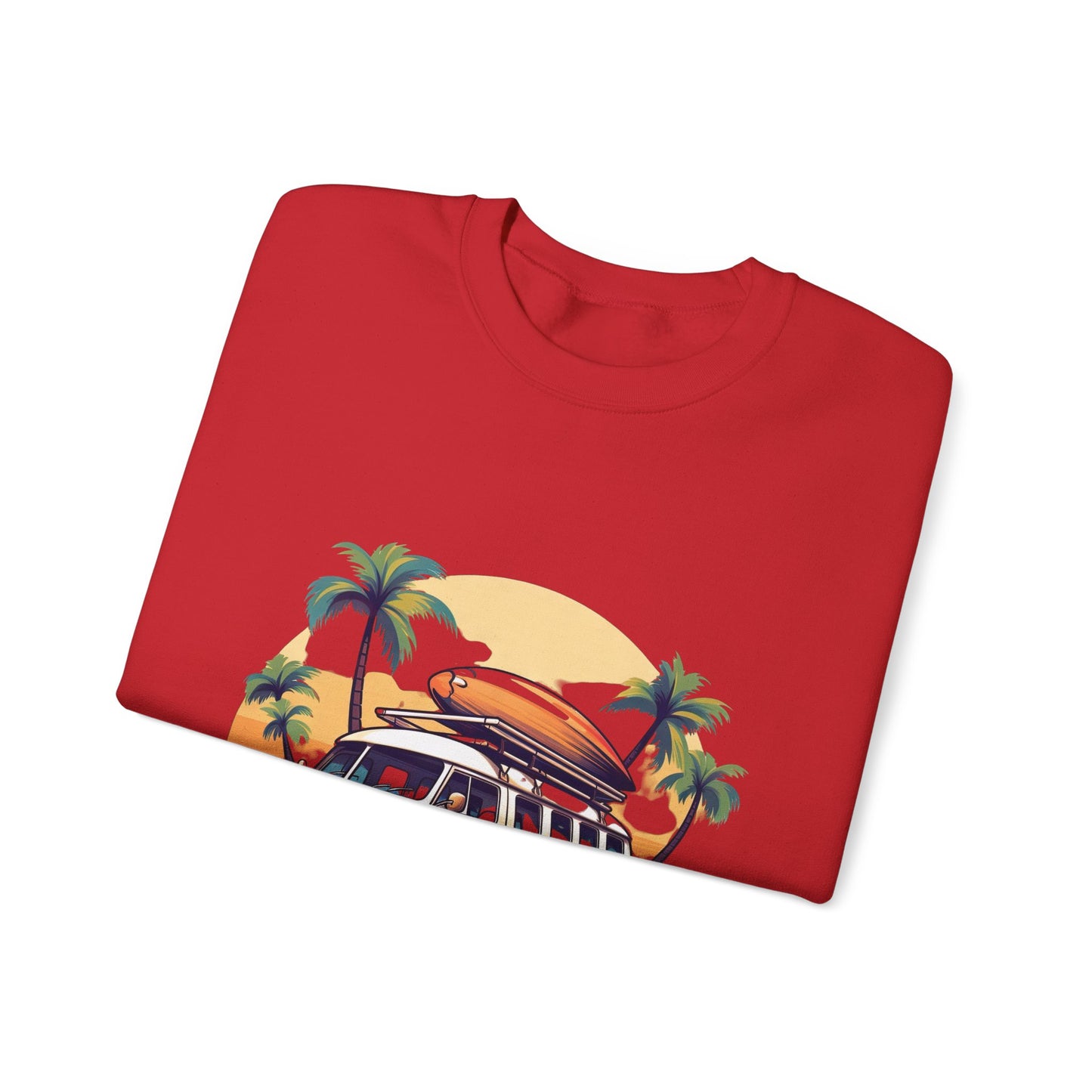 Retro Surf Van - Unisex Heavy Blend™ Crewneck Sweatshirt