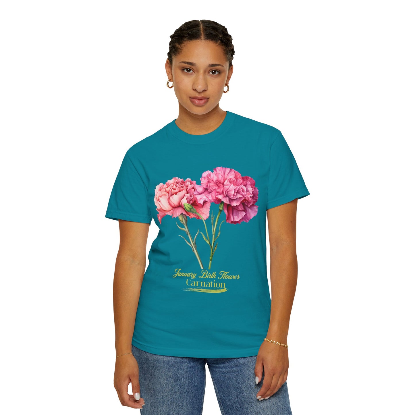 January Birth Flower "Daffodil" (For Print on Dark Fabric) - Unisex Garment-Dyed T-shirt