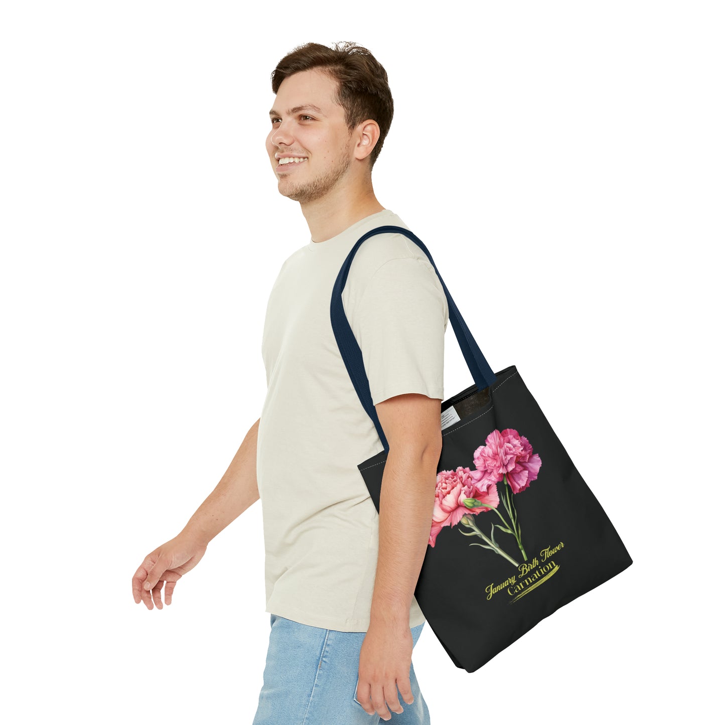 January Birth Flower: Carnation - Tote Bag (AOP)