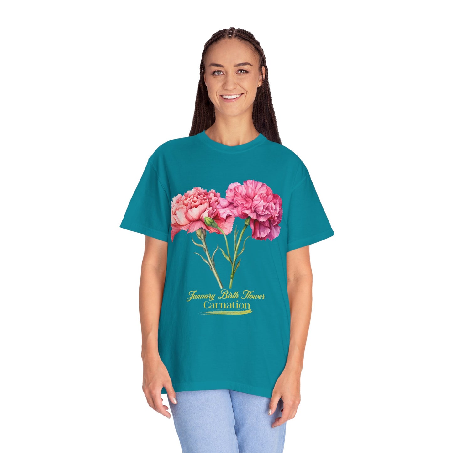 January Birth Flower "Daffodil" (For Print on Dark Fabric) - Unisex Garment-Dyed T-shirt