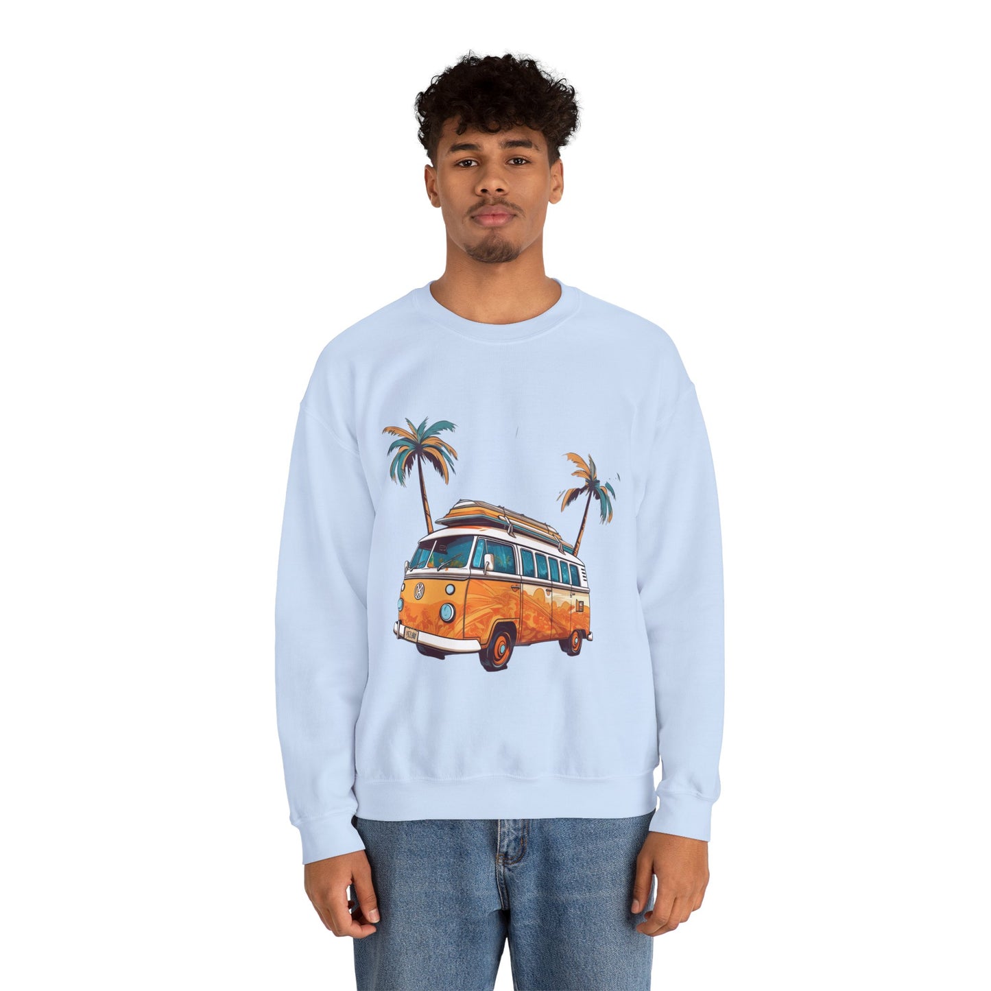 Retro Surf Van - Unisex Heavy Blend™ Crewneck Sweatshirt