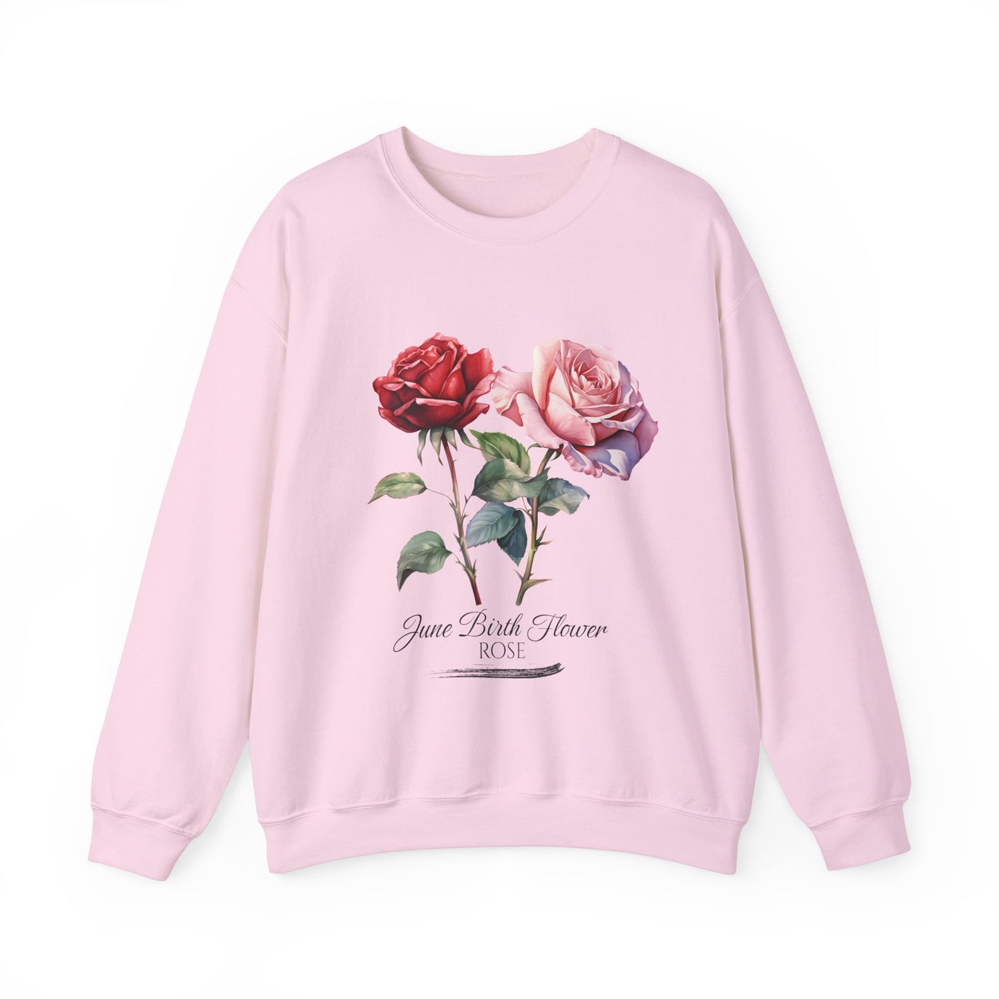 June Birth Flower (Rose) - Unisex Heavy Blend™ Crewneck Sweatshirt