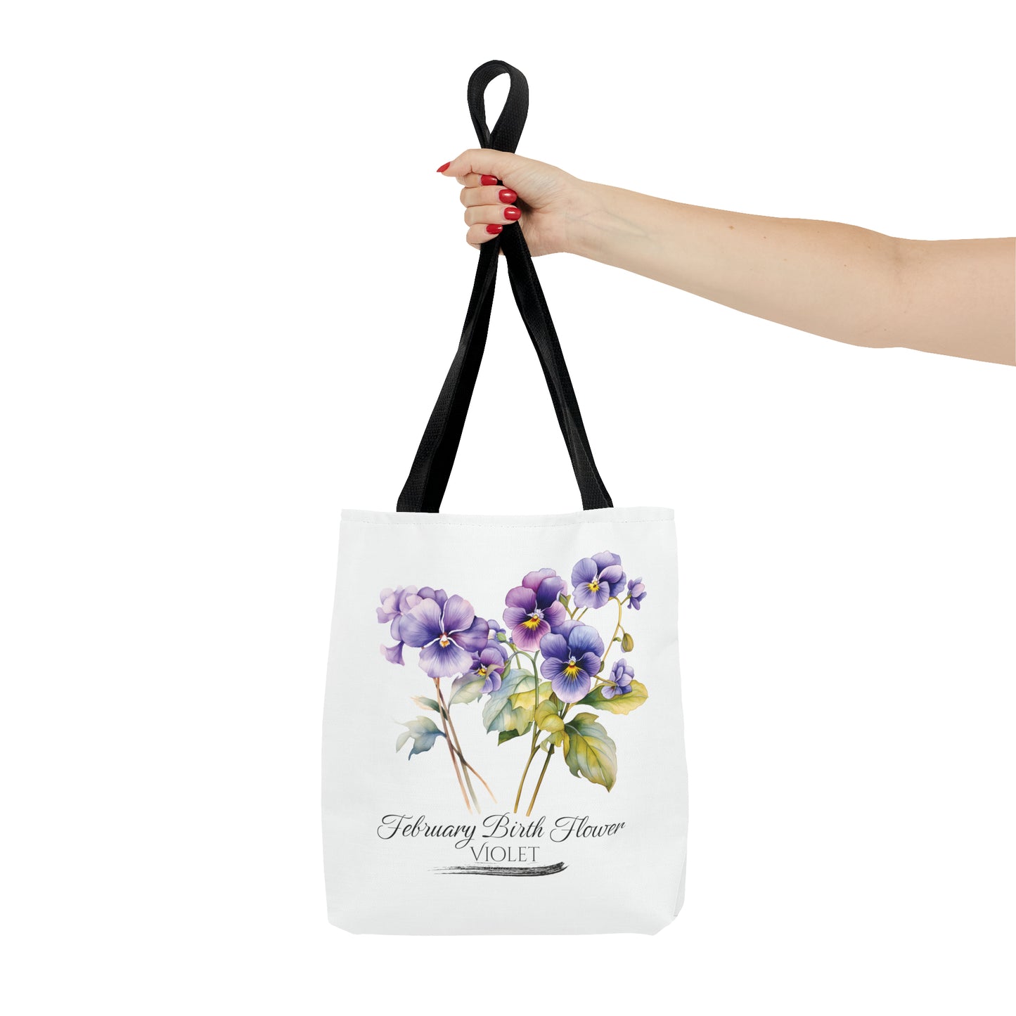 February Birth Flower: Violet - Tote Bag (AOP)