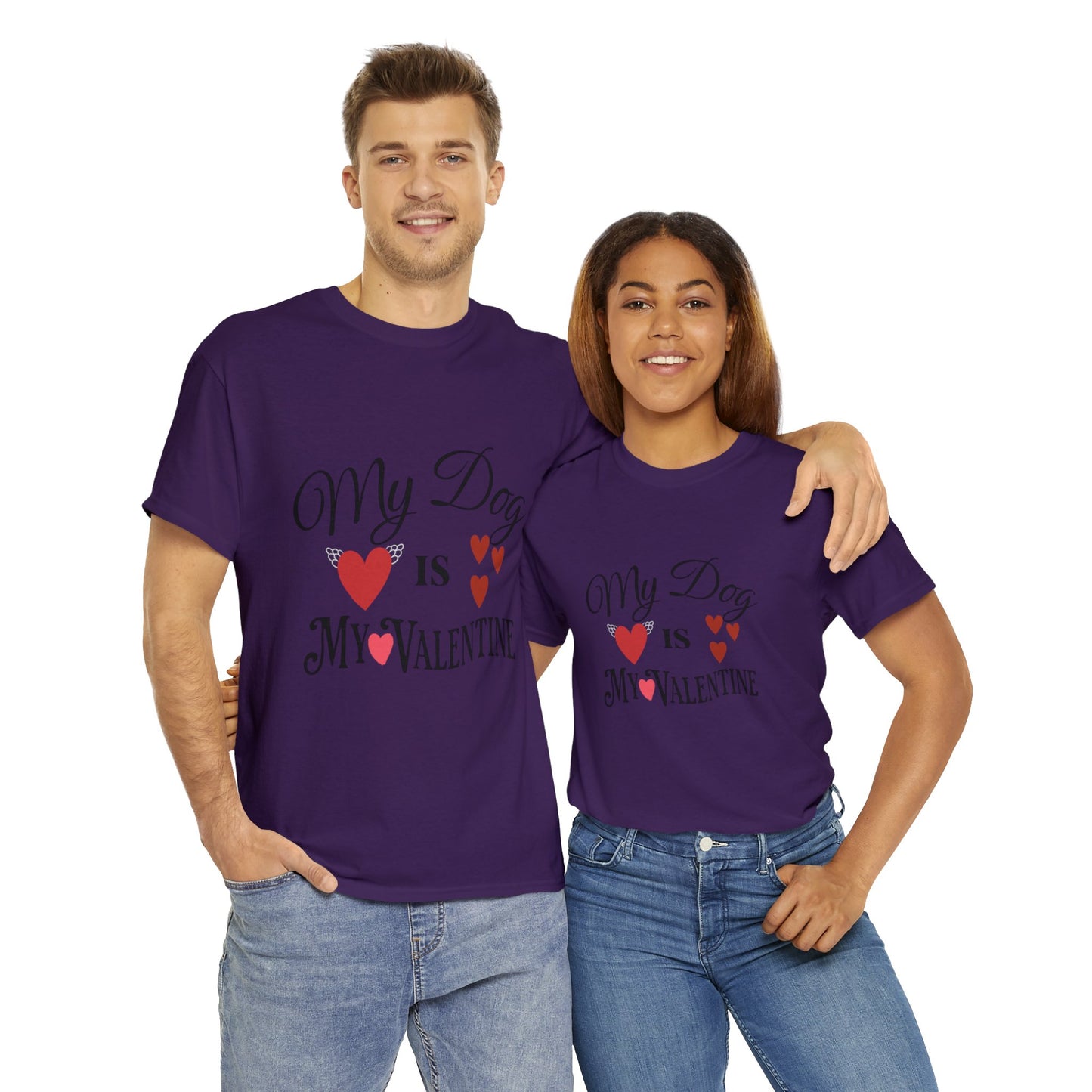 My Dog Is My Valentine1 - Unisex Heavy Cotton Tee