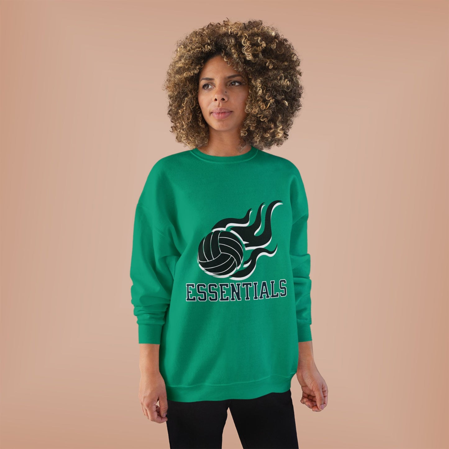 Volleyball Essentials Crewneck Sweatshirt - Unisex Eco-Friendly, Sportswear, Athletic Casual, Team Spirit, Gift for Sports Lovers