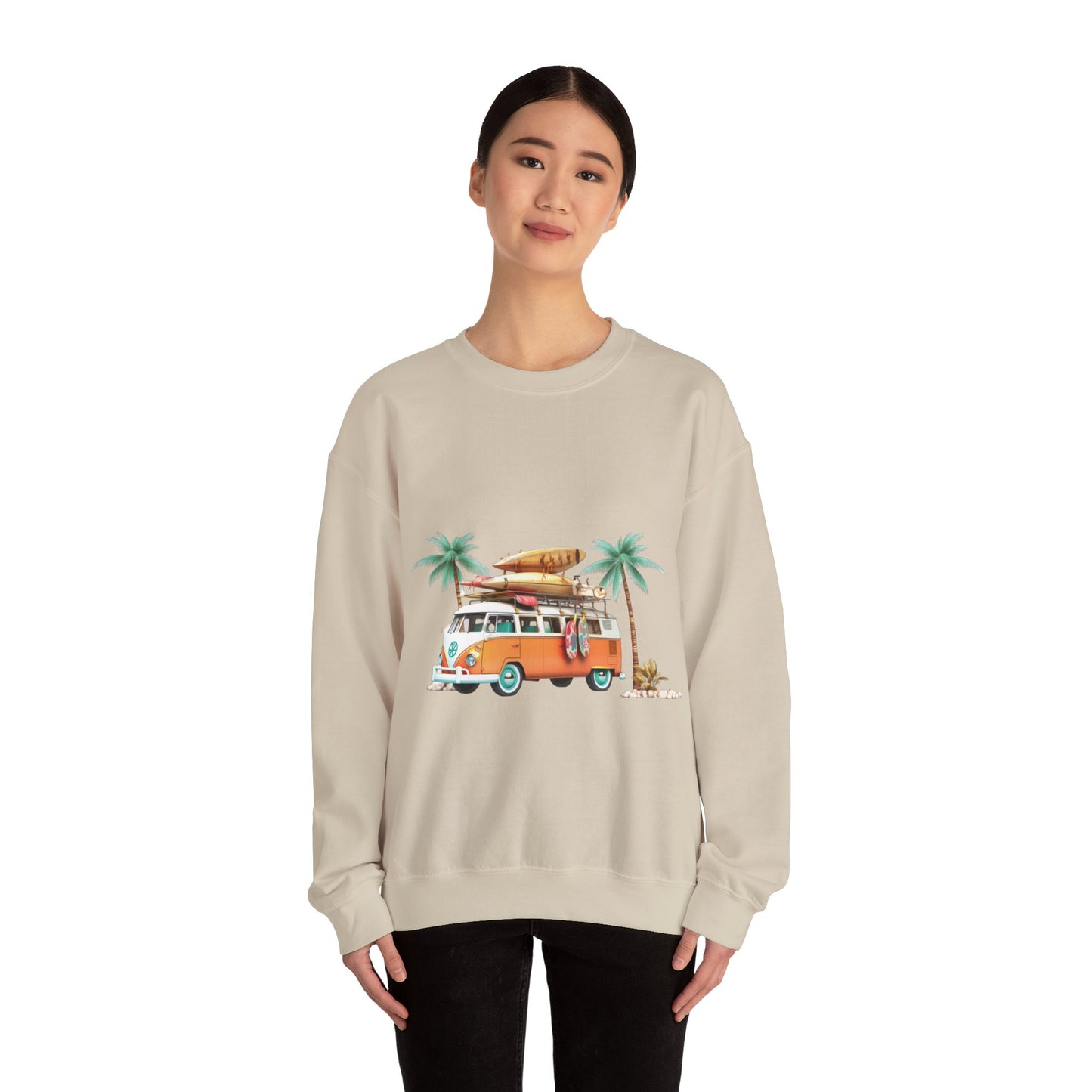 Retro Surf Van - Unisex Heavy Blend™ Crewneck Sweatshirt