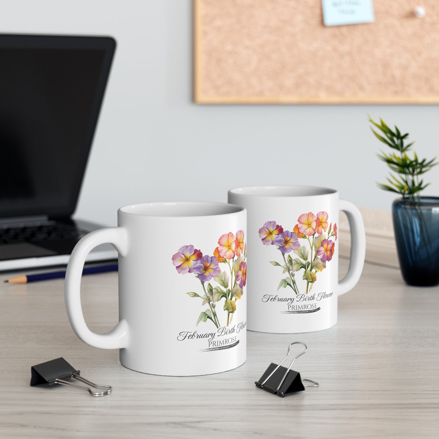 February Birth Flower (Primrose): Ceramic Mug 11oz