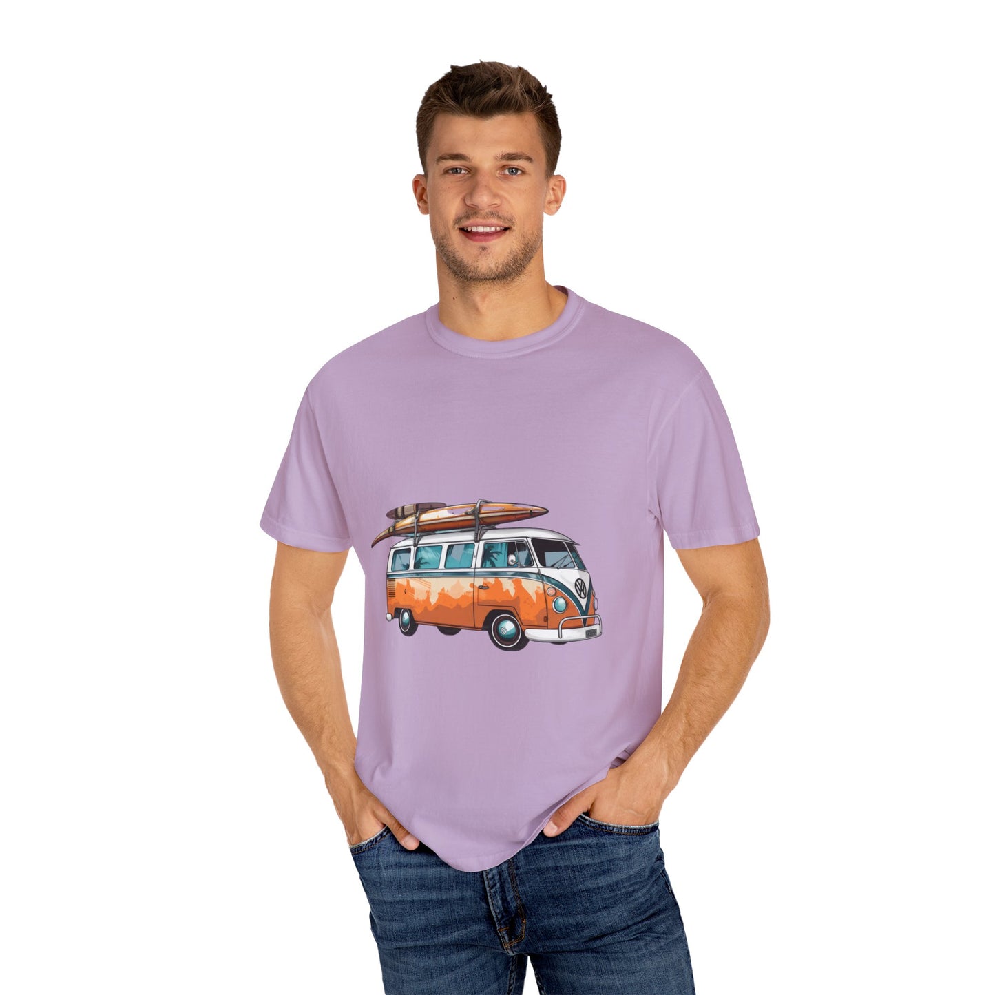 Retro Surf Van: Unisex Garment-Dyed T-shirt