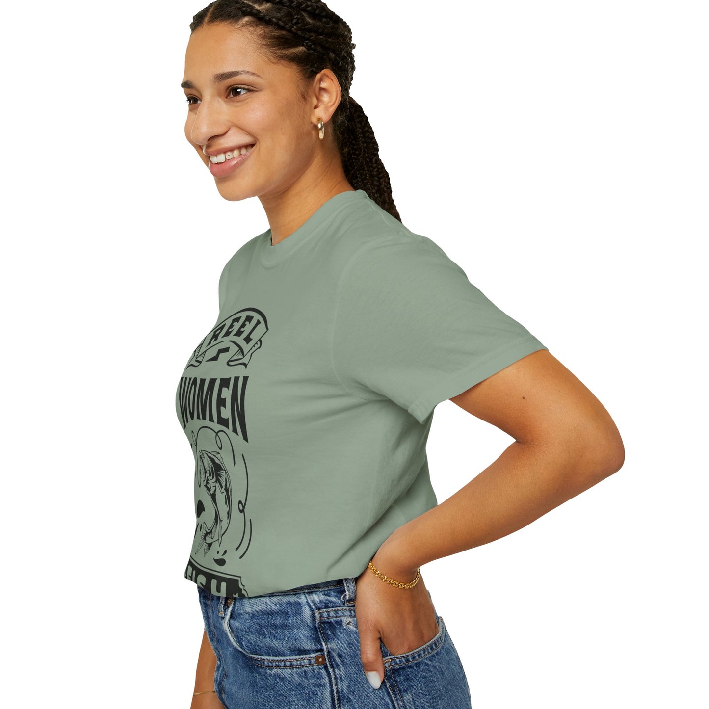 Reel women fish: Unisex Garment-Dyed T-shirt